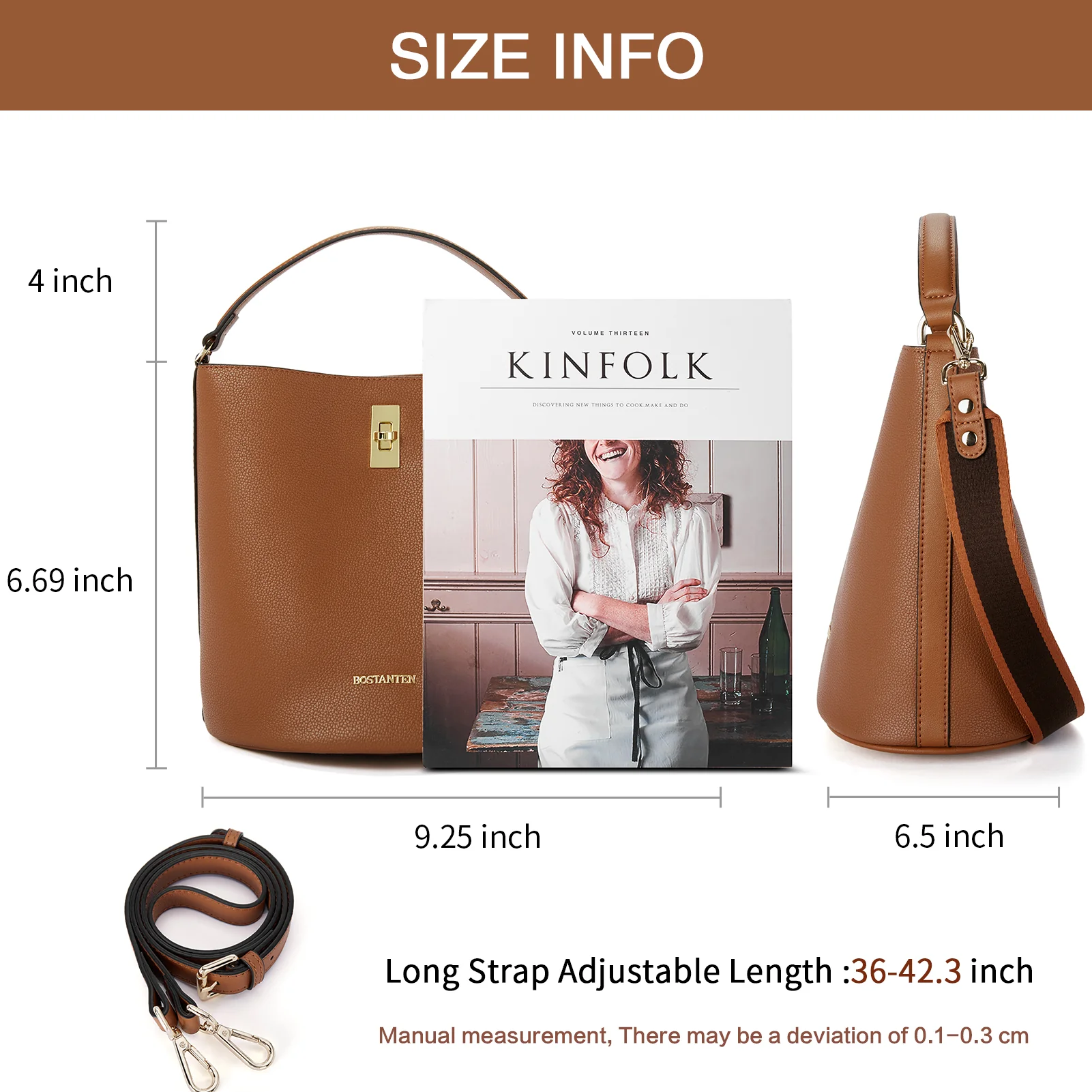 BOSTANTEN Leather Handbags for Women Designer Hobo Bucket Purses Fashion Ladies Crossbody Bags for Work Travel Daily - Image 14