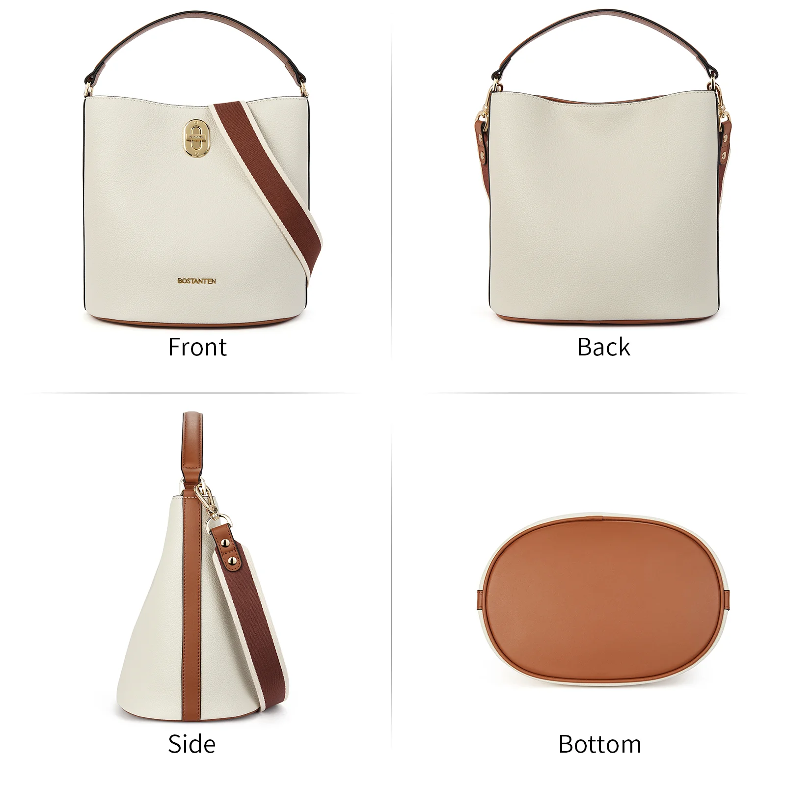 BOSTANTEN Leather Handbags for Women Designer Hobo Bucket Purses Fashion Ladies Crossbody Bags for Work Travel Daily - Image 21
