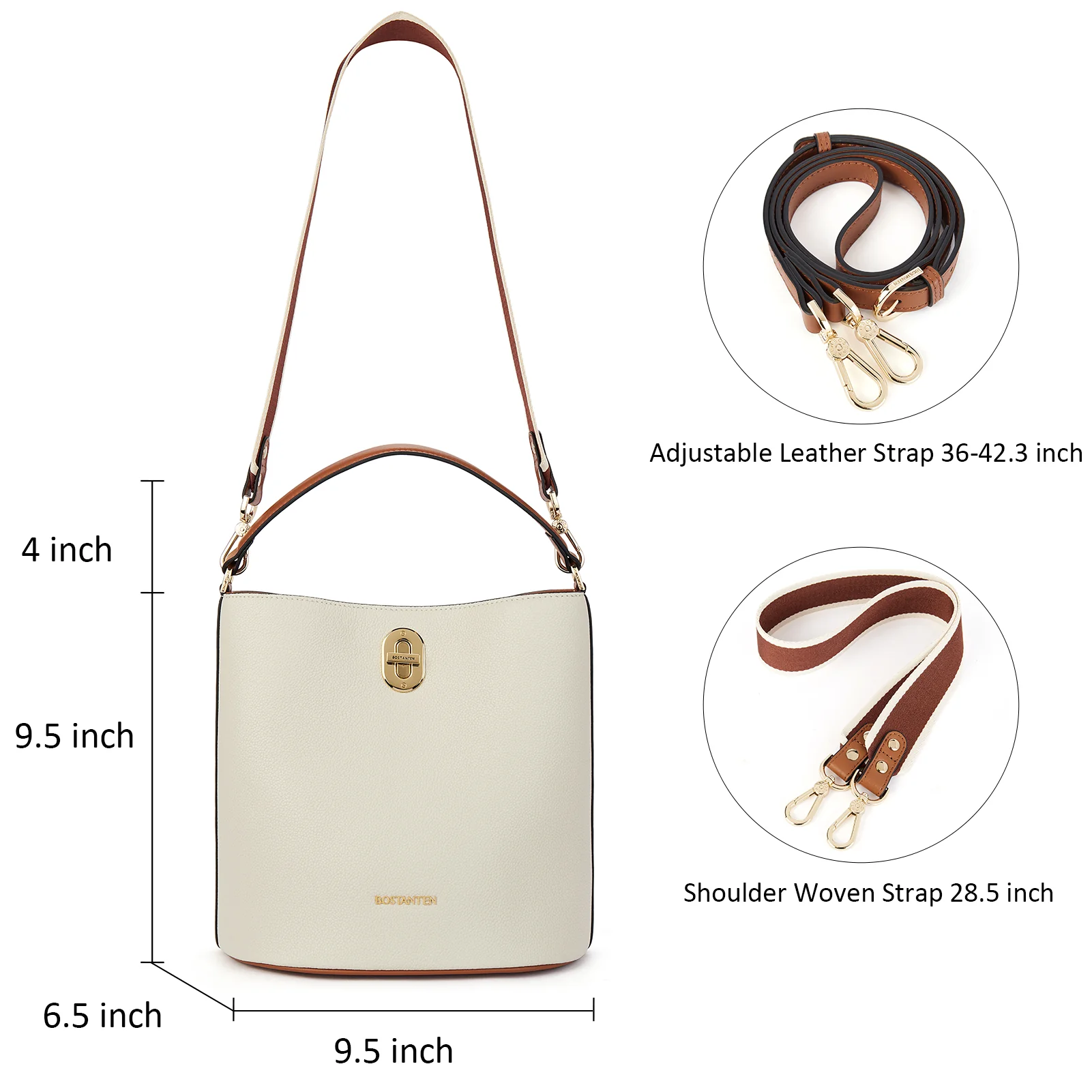 BOSTANTEN Leather Handbags for Women Designer Hobo Bucket Purses Fashion Ladies Crossbody Bags for Work Travel Daily - Image 22