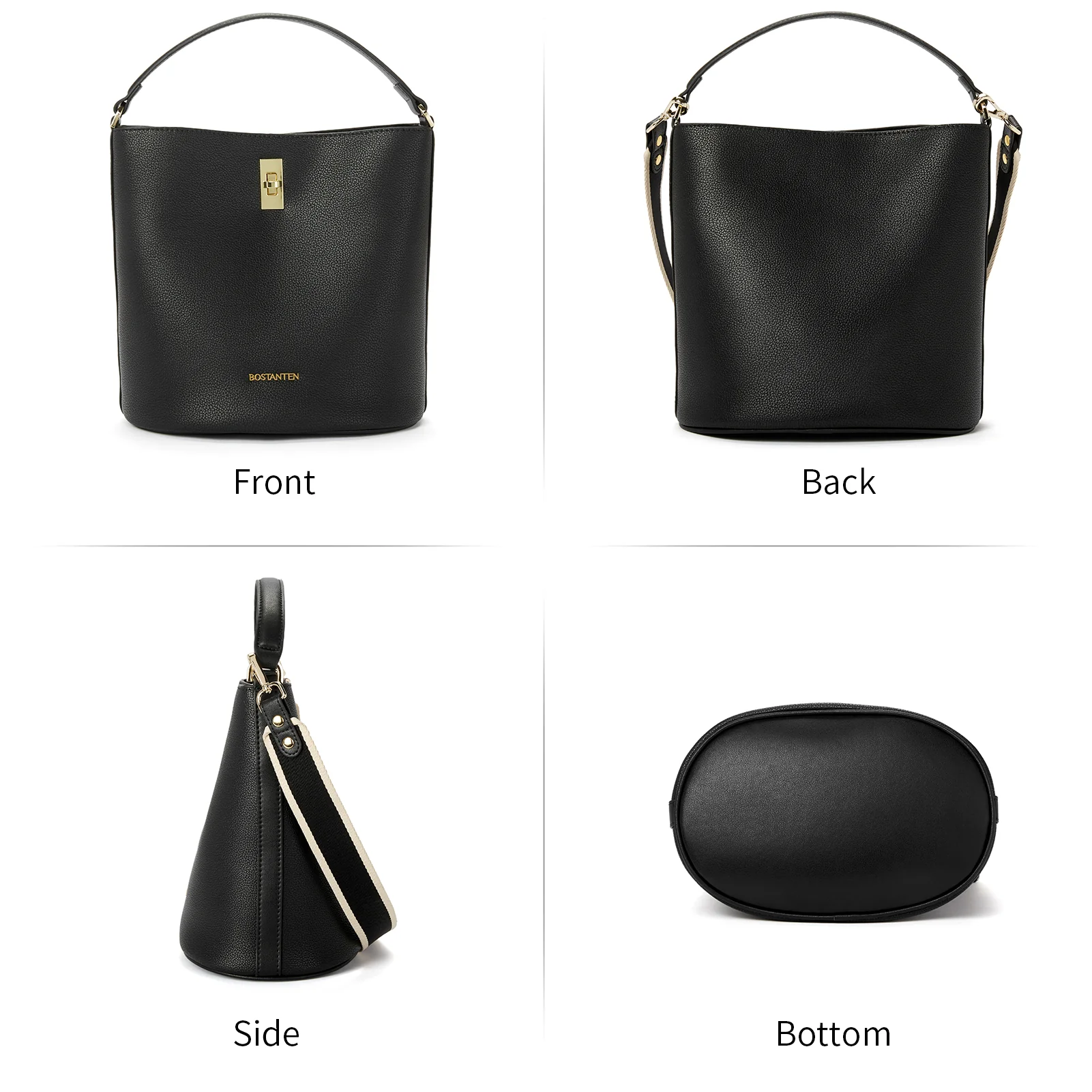 BOSTANTEN Leather Handbags for Women Designer Hobo Bucket Purses Fashion Ladies Crossbody Bags for Work Travel Daily - Image 5