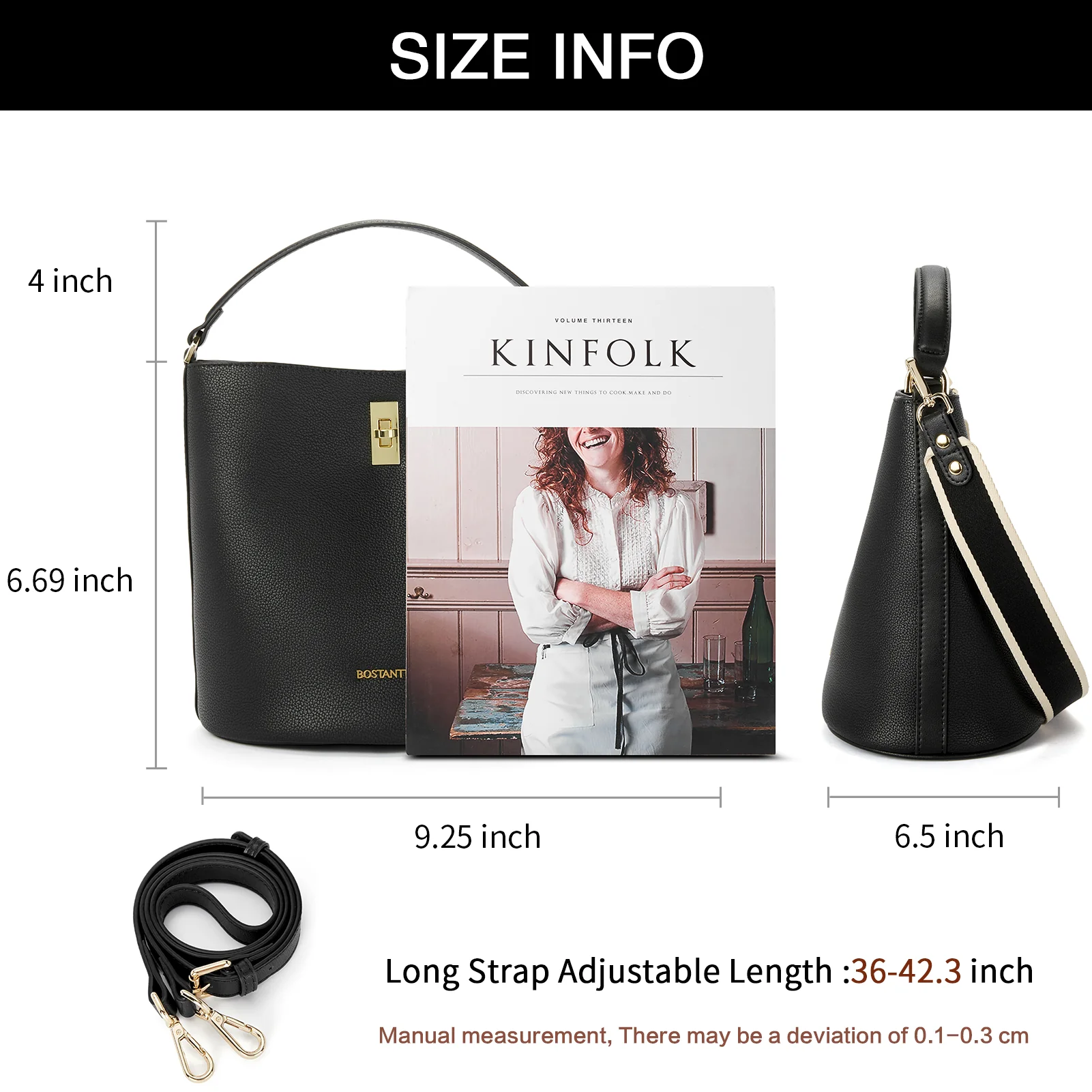 BOSTANTEN Leather Handbags for Women Designer Hobo Bucket Purses Fashion Ladies Crossbody Bags for Work Travel Daily - Image 6
