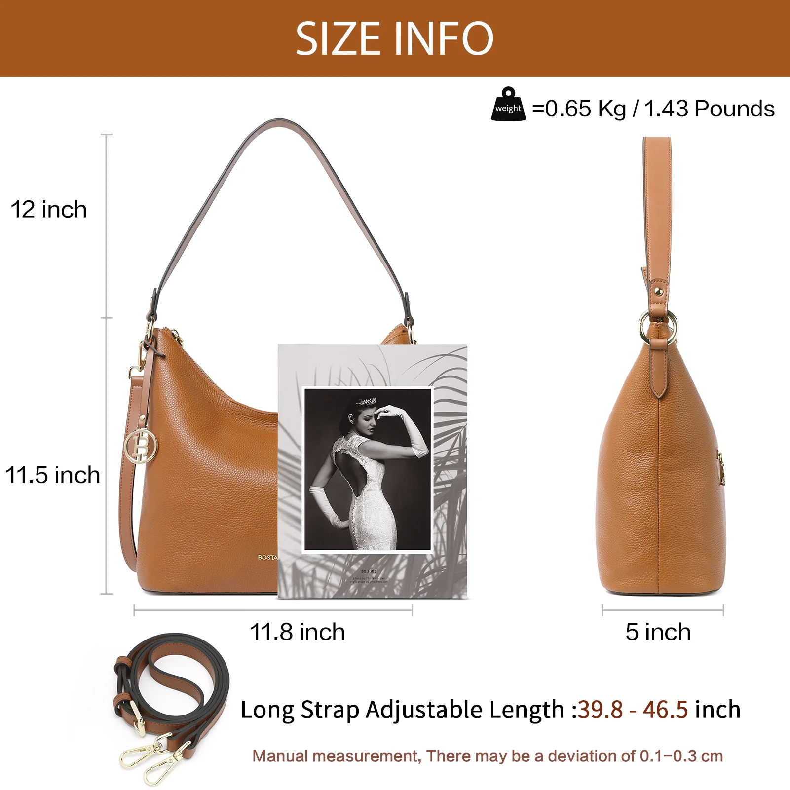 Kweli Trendy Leather Crossbody Hobo Bag for Hands-Free Carrying - Image 10
