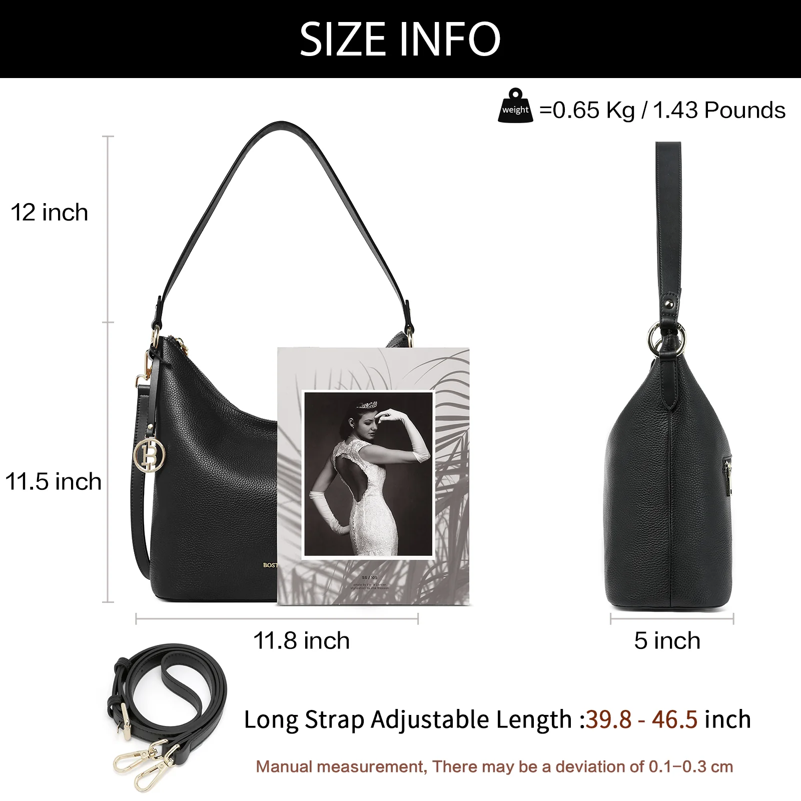 Kweli Trendy Leather Crossbody Hobo Bag for Hands-Free Carrying - Image 3
