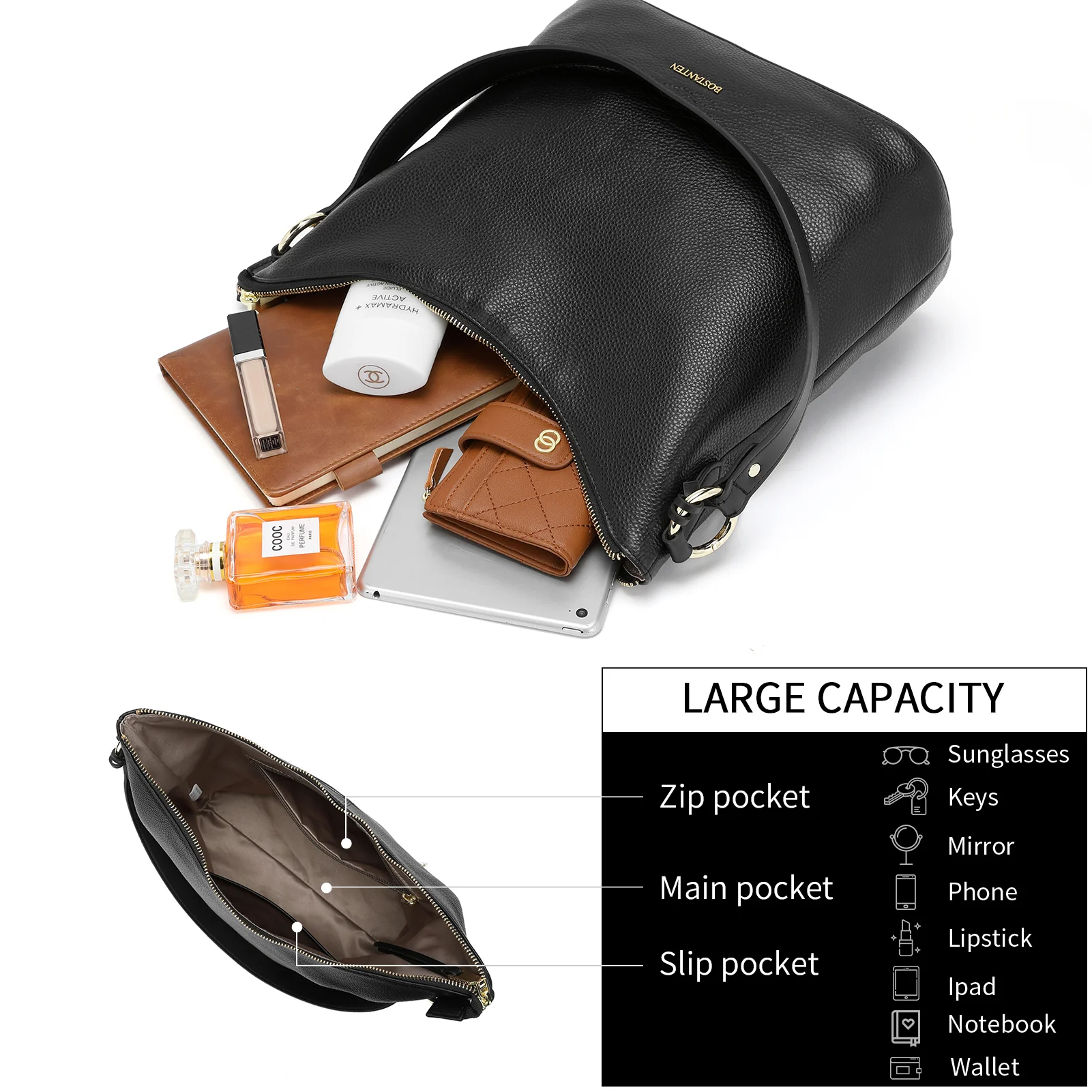 Kweli Trendy Leather Crossbody Hobo Bag for Hands-Free Carrying - Image 7
