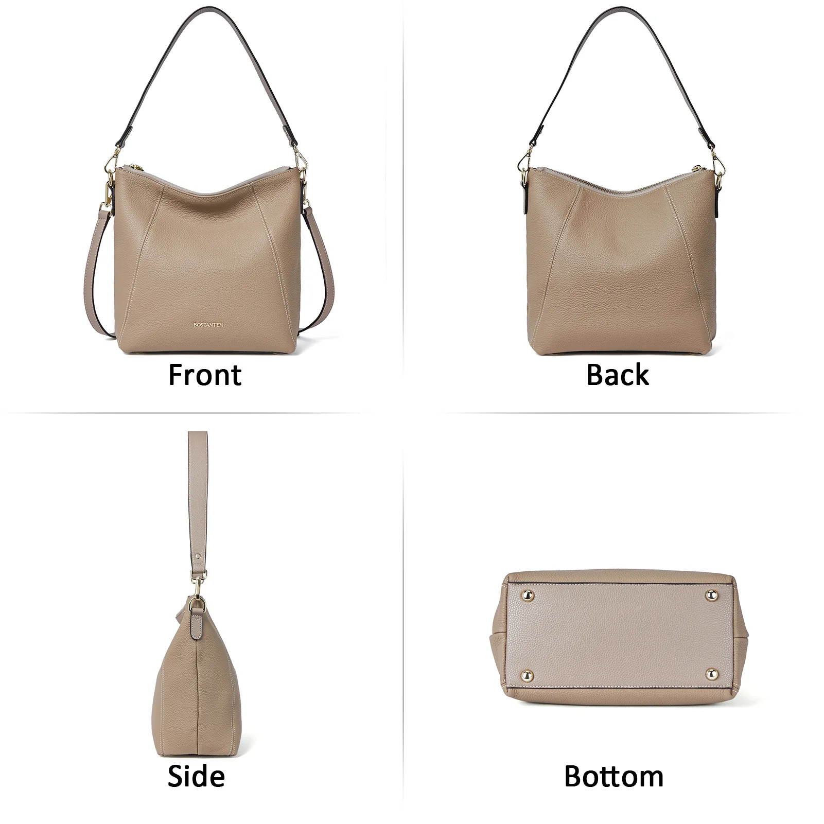 BOSTANTEN Leather Hobo Handbags Designer Purses for Women Shoulder Crossbody Bags - Image 13