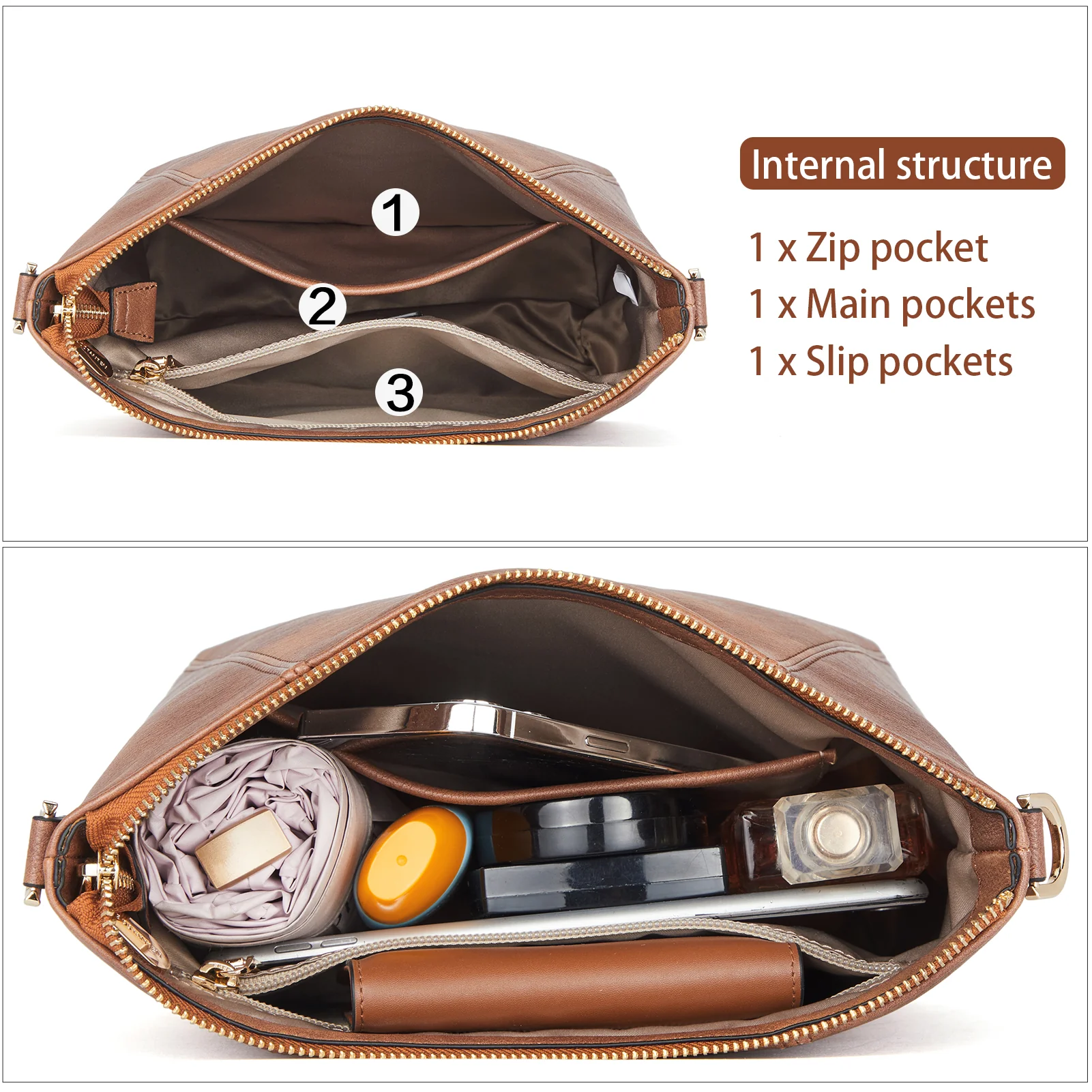 BOSTANTEN Leather Hobo Handbags Designer Purses for Women Shoulder Crossbody Bags - Image 11