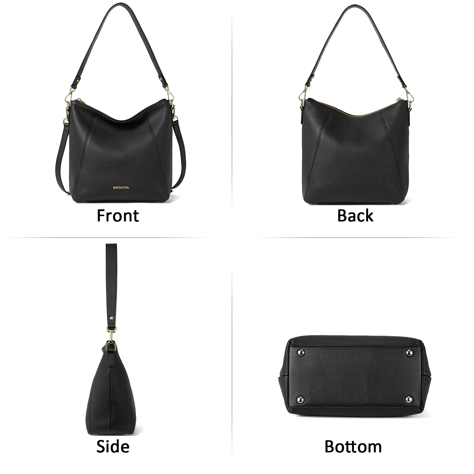 BOSTANTEN Leather Hobo Handbags Designer Purses for Women Shoulder Crossbody Bags - Image 7