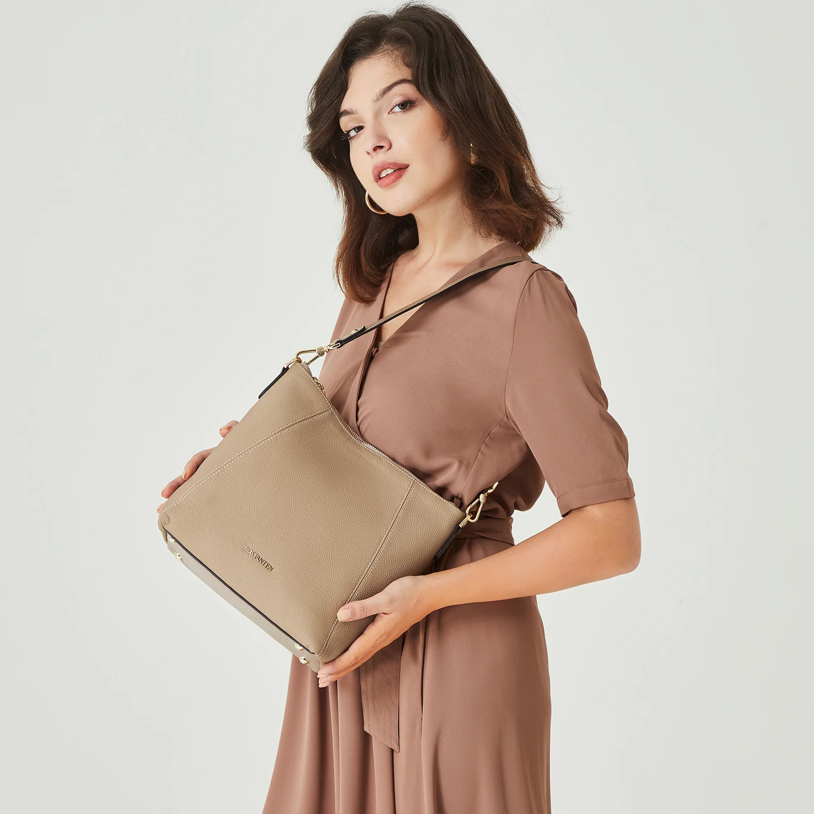 BOSTANTEN Leather Hobo Handbags Designer Purses for Women Shoulder Crossbody Bags - Image 9