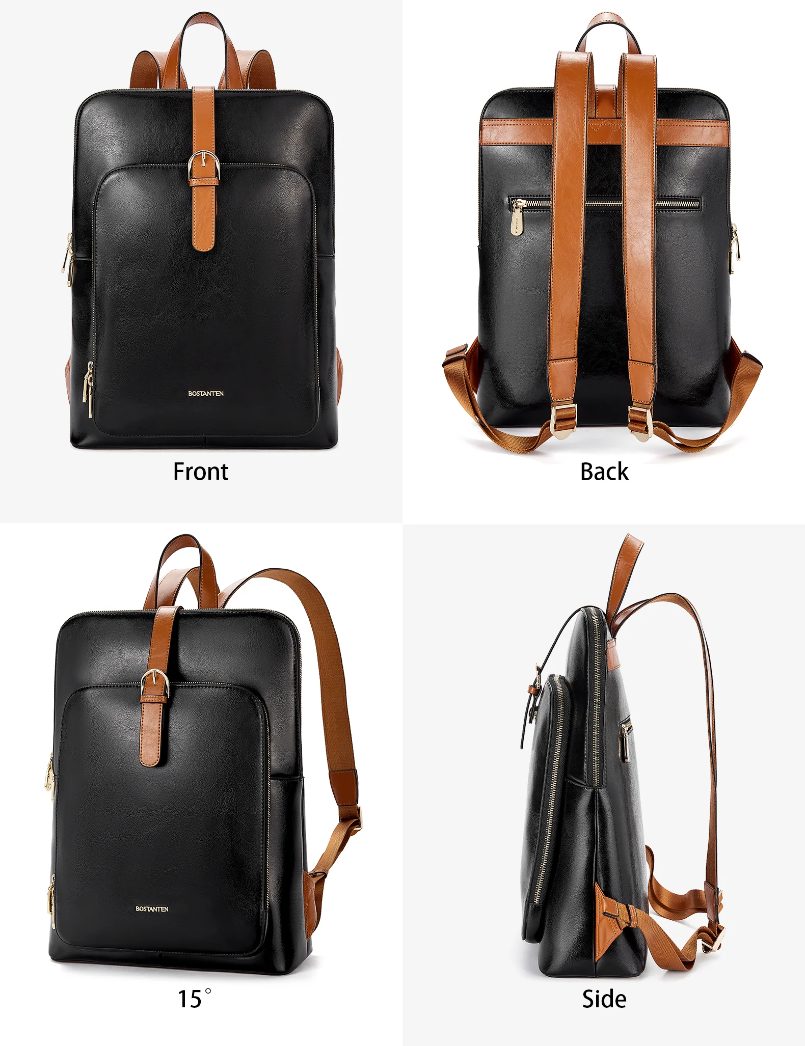 Vrba Leather Backpacks with Laptop Compartments for Women - Image 12