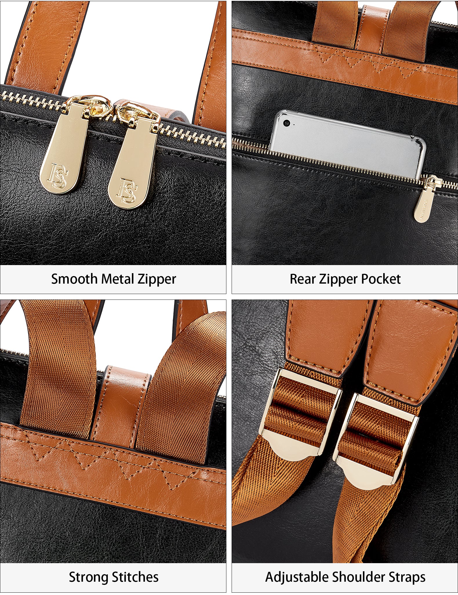 Vrba Leather Backpacks with Laptop Compartments for Women - Image 13