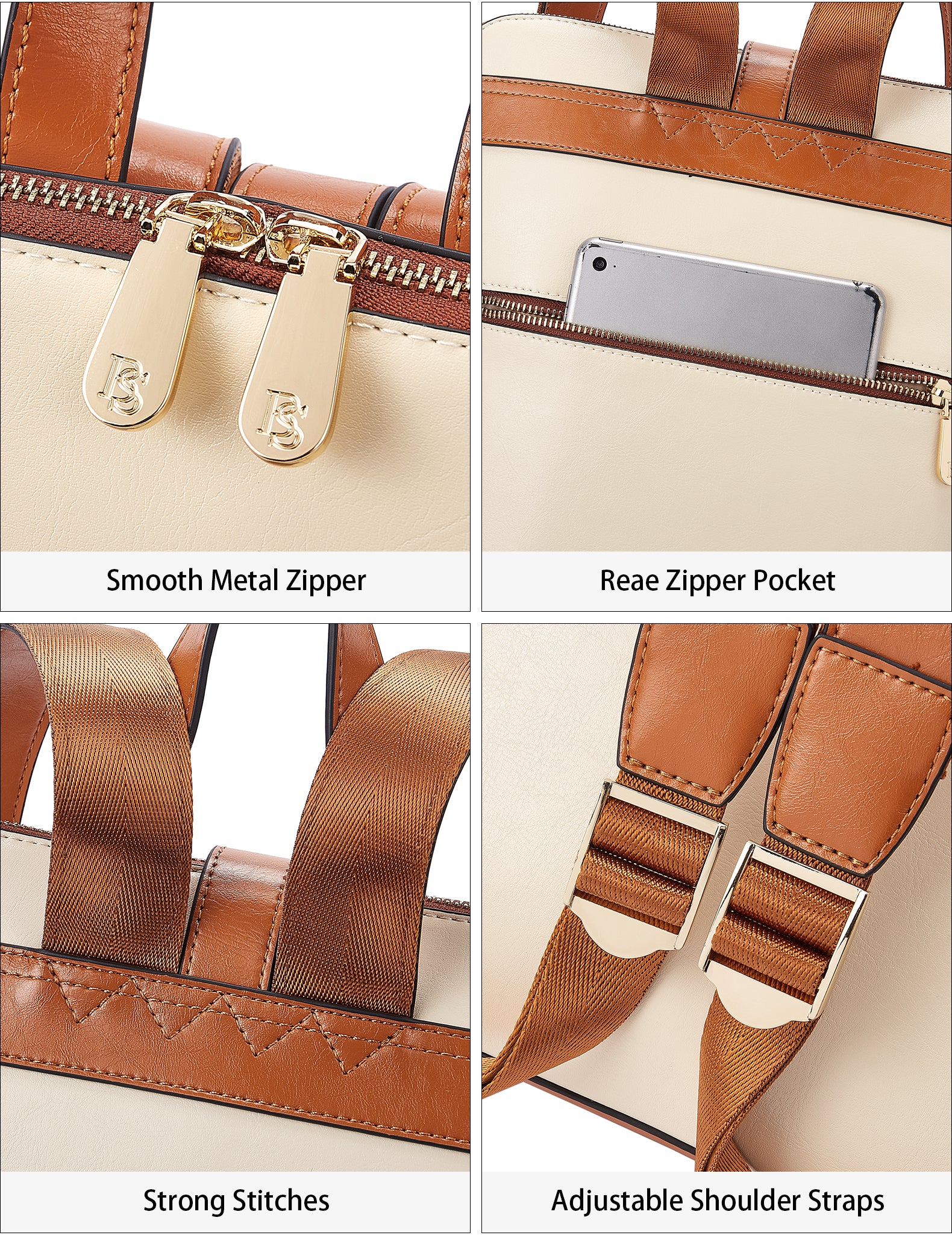 Vrba Leather Backpacks with Laptop Compartments for Women - Image 6