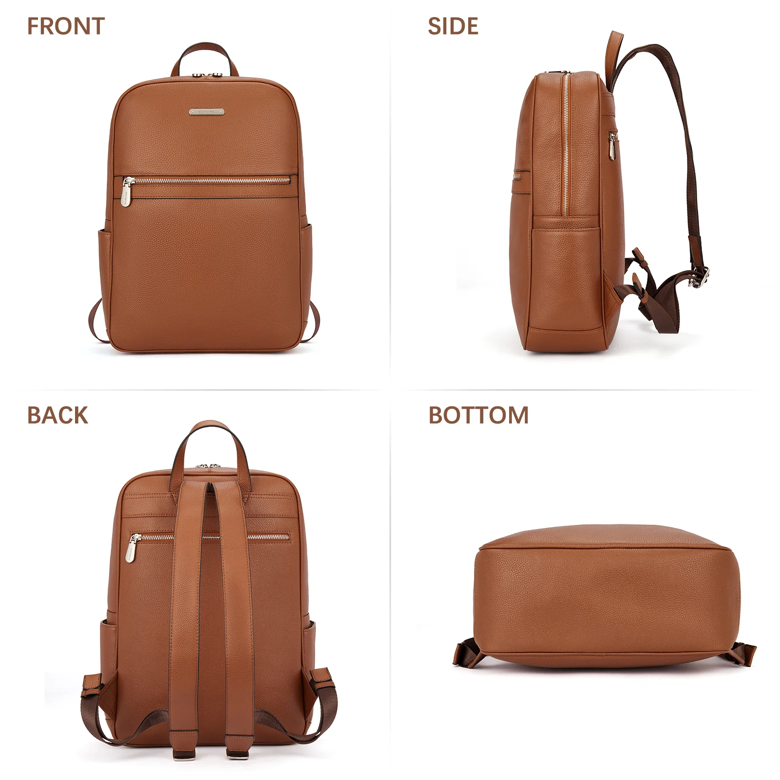 Baish Vintage Women's Brown Leather Backpack Purse - Image 5