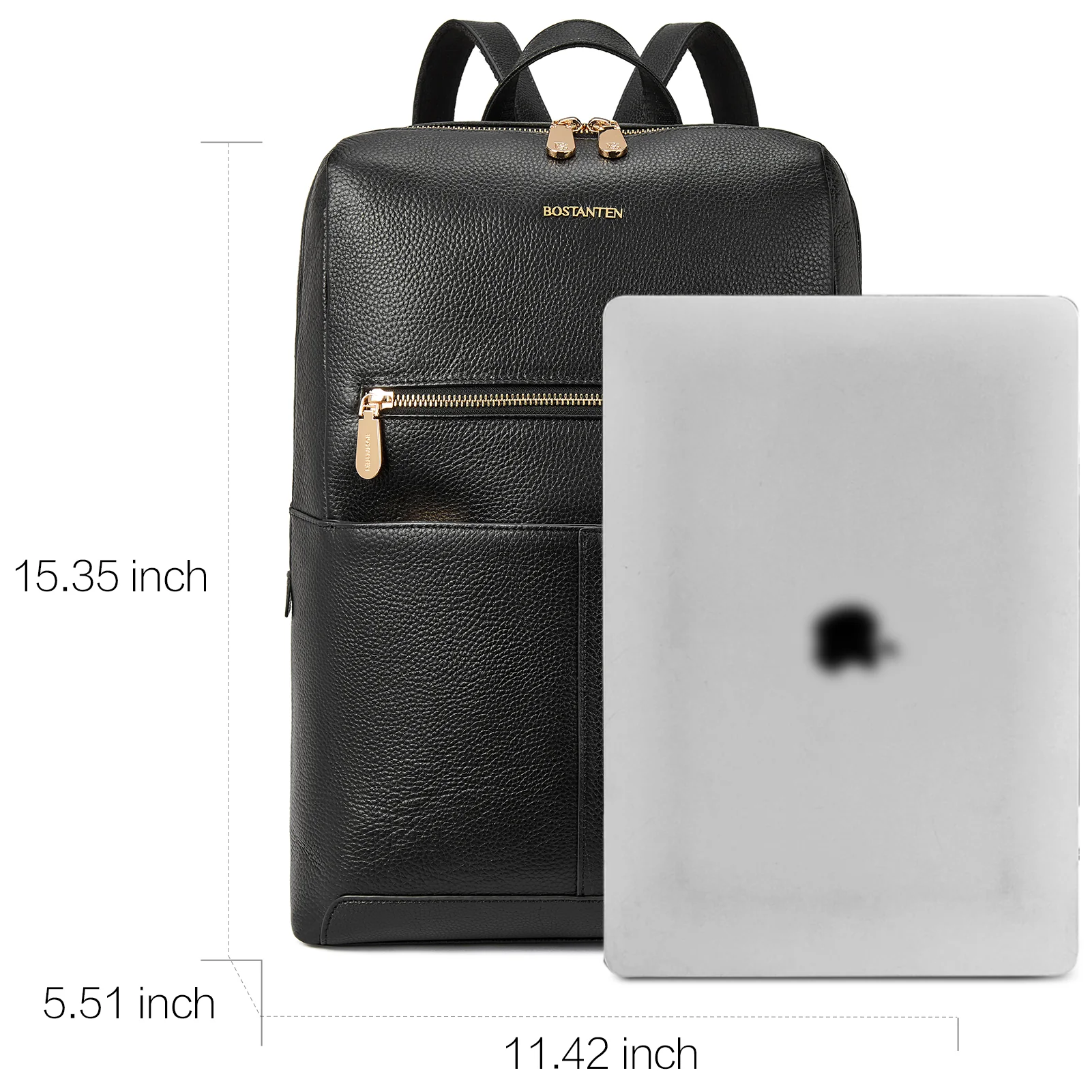 BOSTANTEN Leather Laptop Backpack for Women 15.6 inch Computer Bag College Shoulder Bag Casual Daypack Travel Bag - Image 3