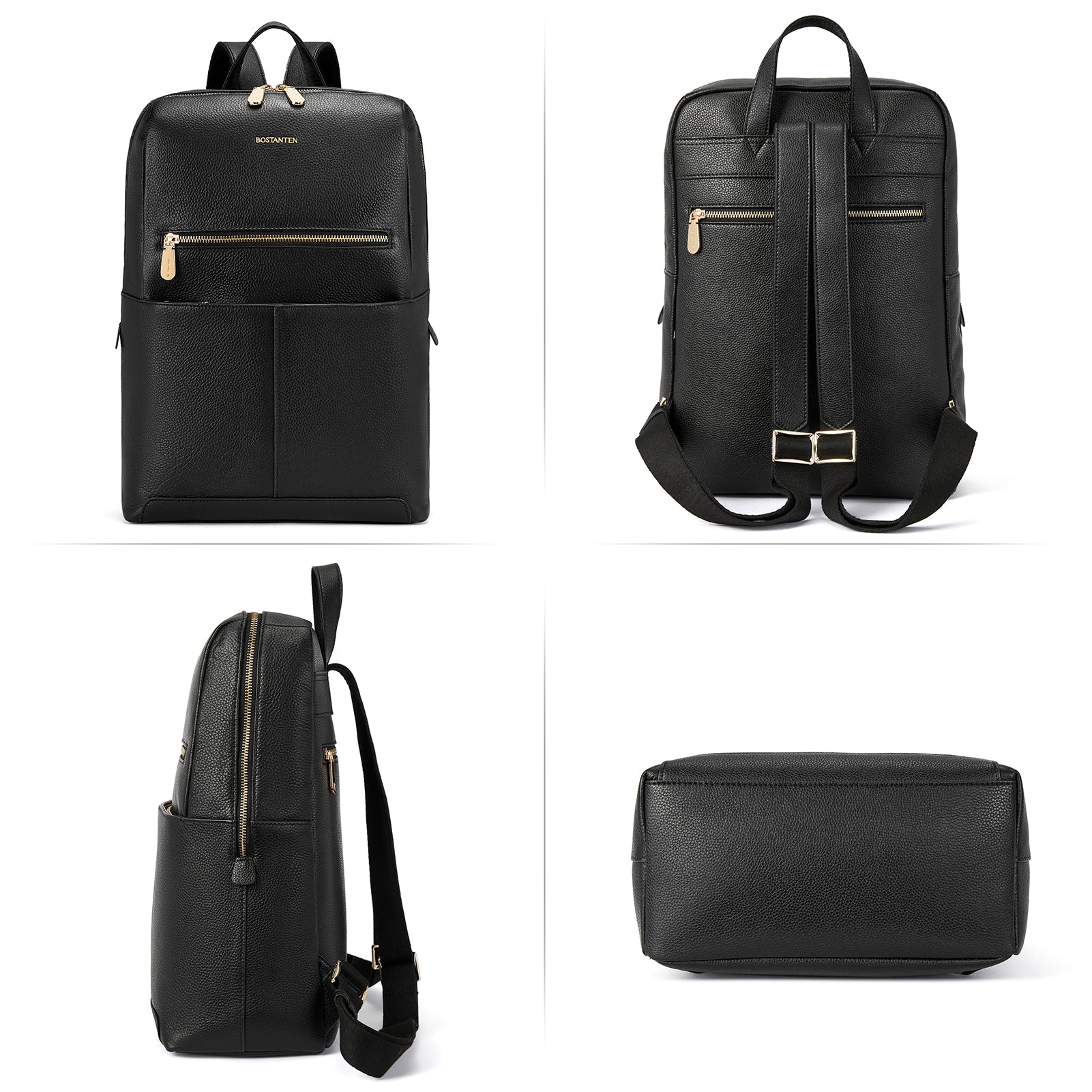 BOSTANTEN Leather Laptop Backpack for Women 15.6 inch Computer Bag College Shoulder Bag Casual Daypack Travel Bag - Image 6