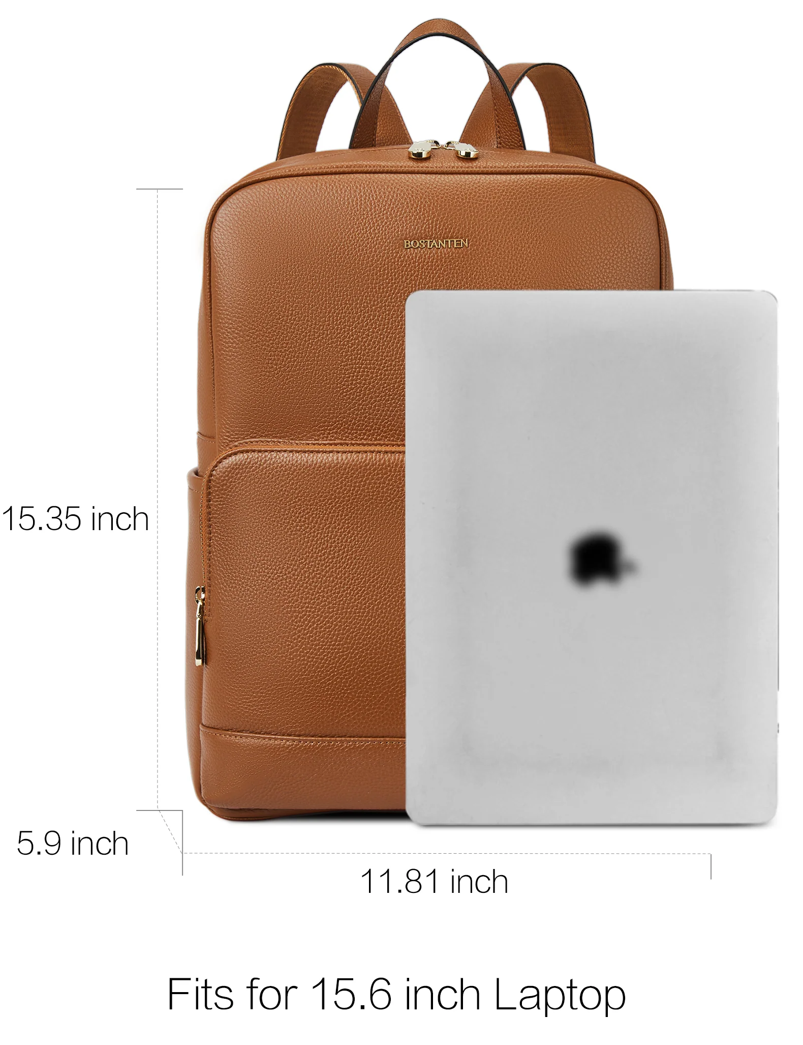 BOSTANTEN Leather Laptop Backpack for Women 15.6 inch Computer Bag College Student Daypack Back to School Supplies Travel Bag - Image 3