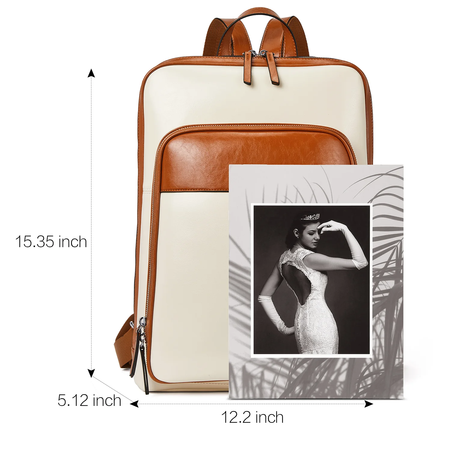 Vrba Large Genuine Leather Backpack Purse - Image 11