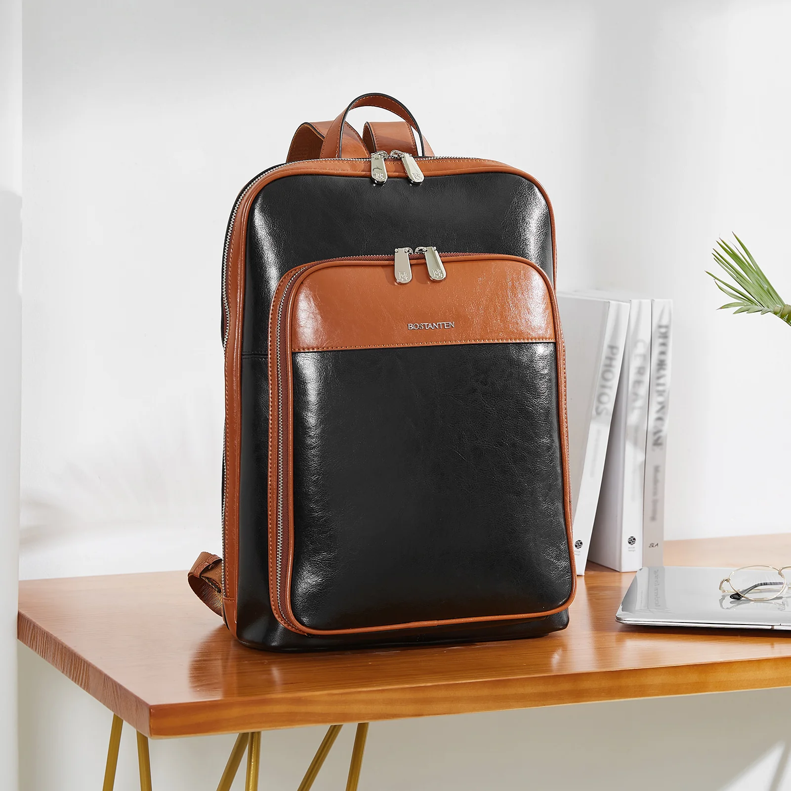 Vallis Vintage Leather Laptop College Travel Backpack - Image 14