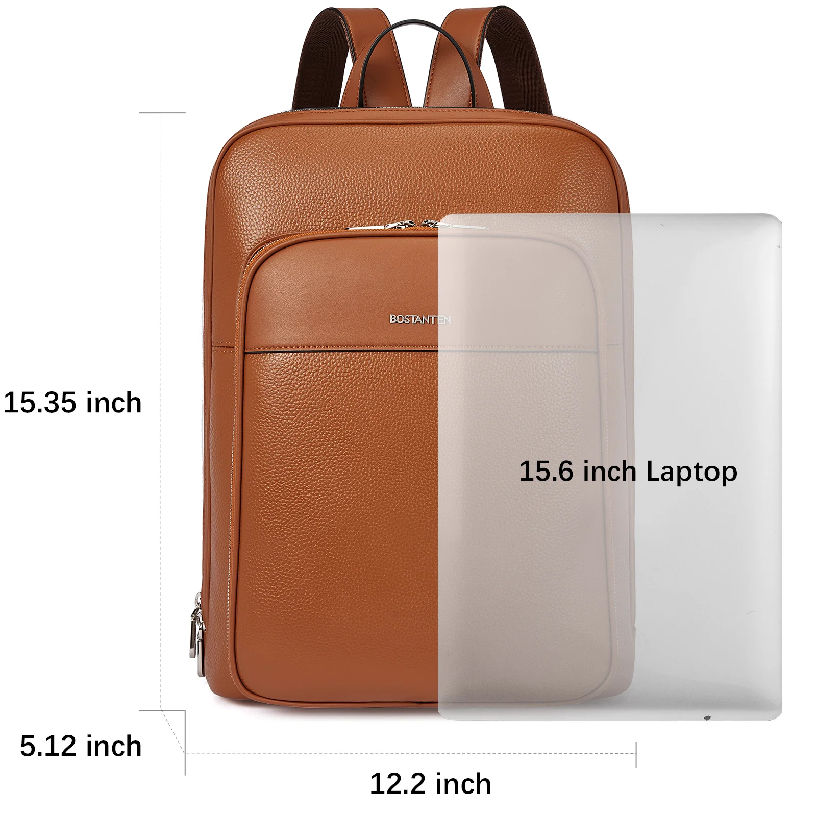 Vallis Vintage Leather Laptop College Travel Backpack - Image 17