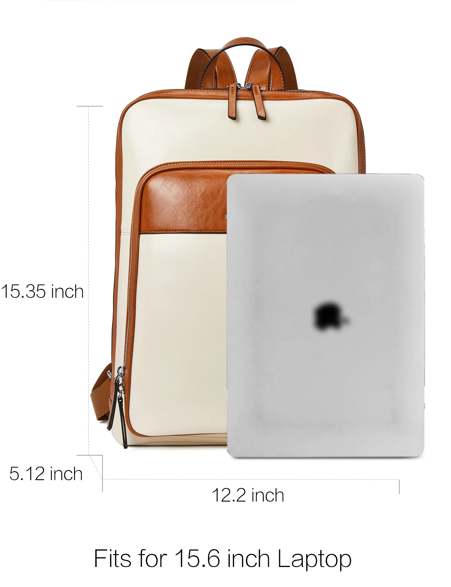 Vallis Vintage Leather Laptop College Travel Backpack - Image 3