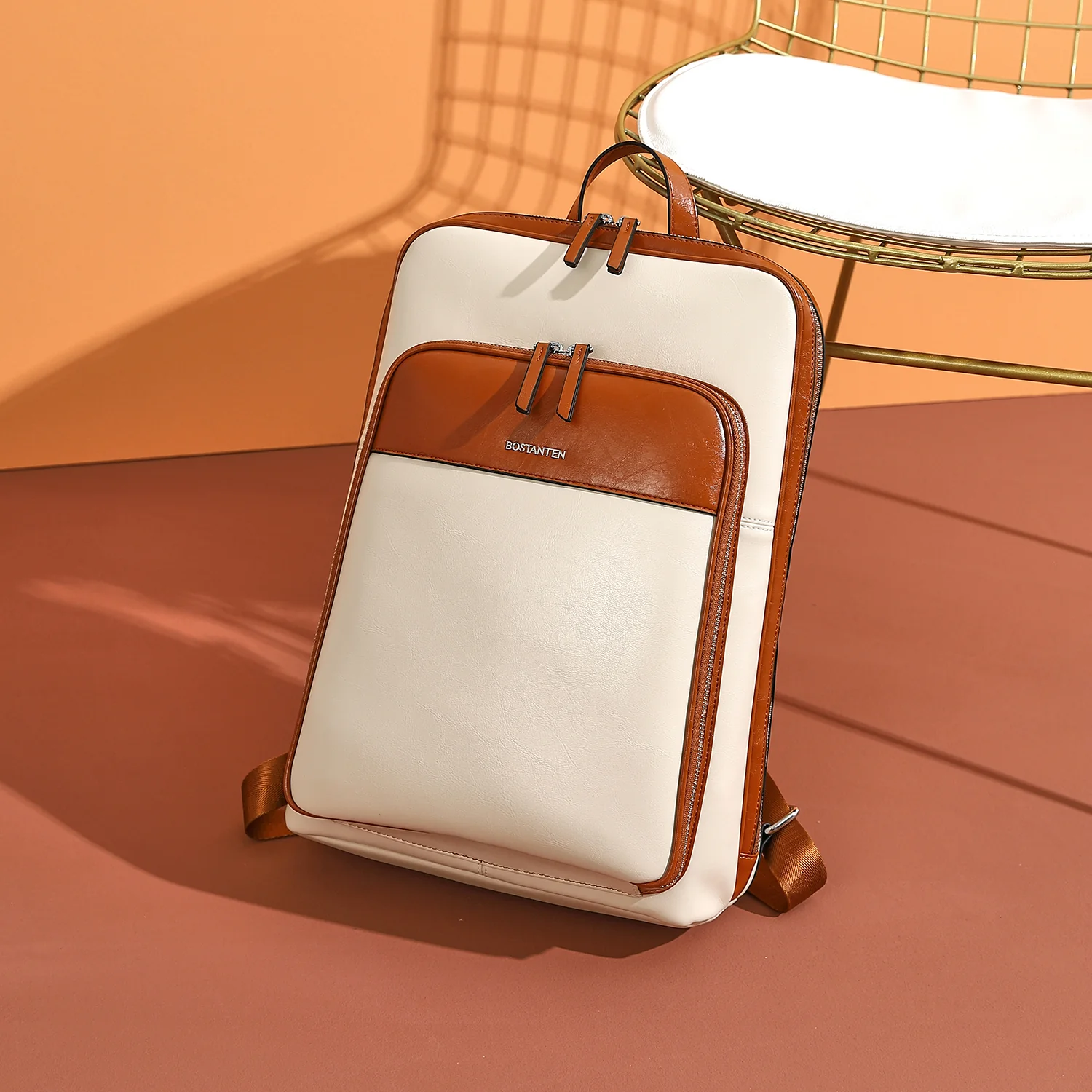 Vallis Vintage Leather Laptop College Travel Backpack - Image 7