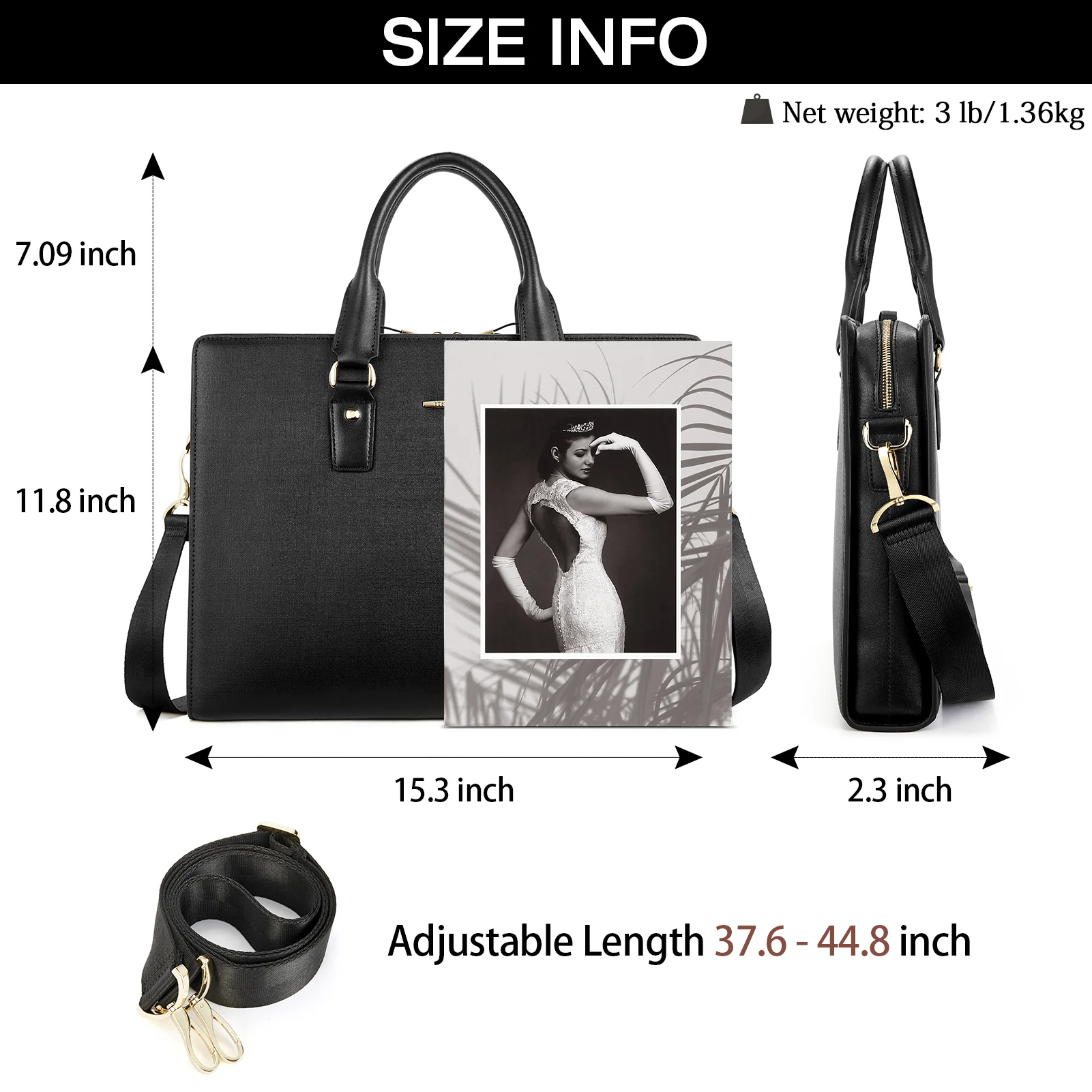 Johan Leather Lawyers Briefcase - Premium Laptop Bag - Image 5