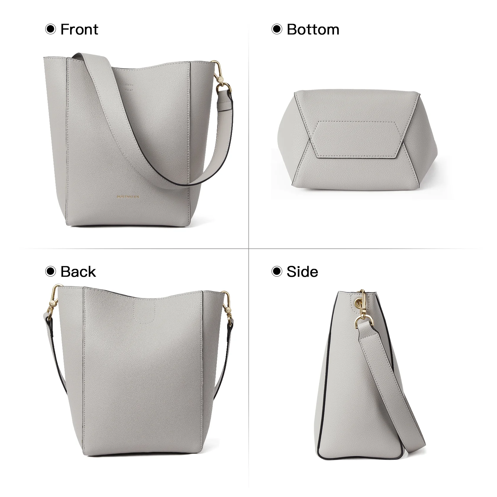 BOSTANTEN Leather Purses and Handbags for Women Designer Hobo Bucket Bag Fashion Small Crossbody Purses - Image 3