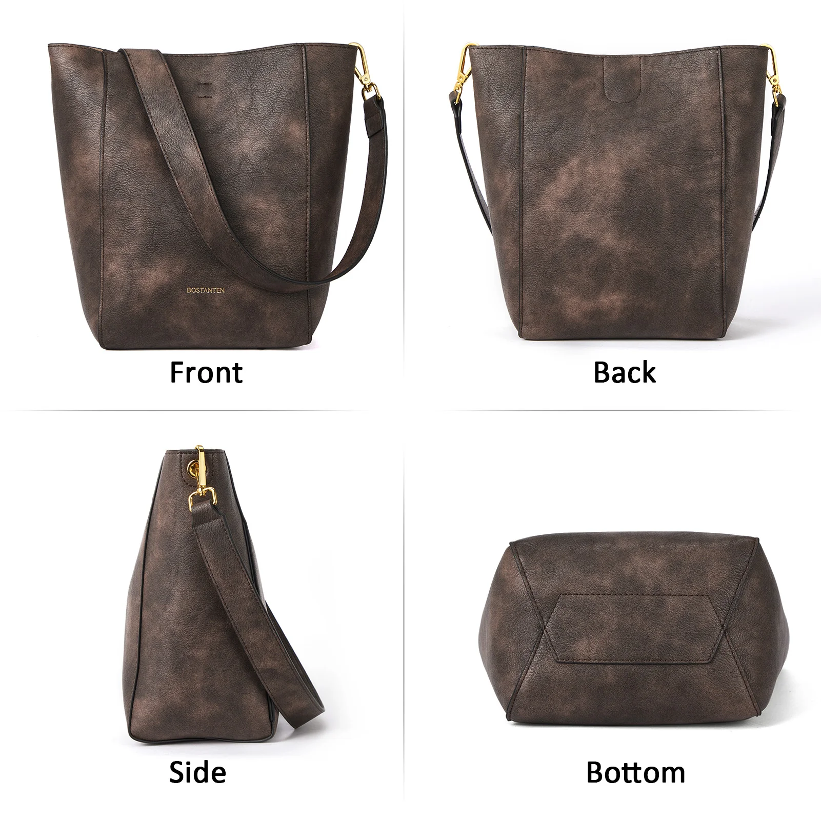 BOSTANTEN Leather Purses and Handbags for Women Designer Hobo Bucket Bag Fashion Small Crossbody Purses - Image 10