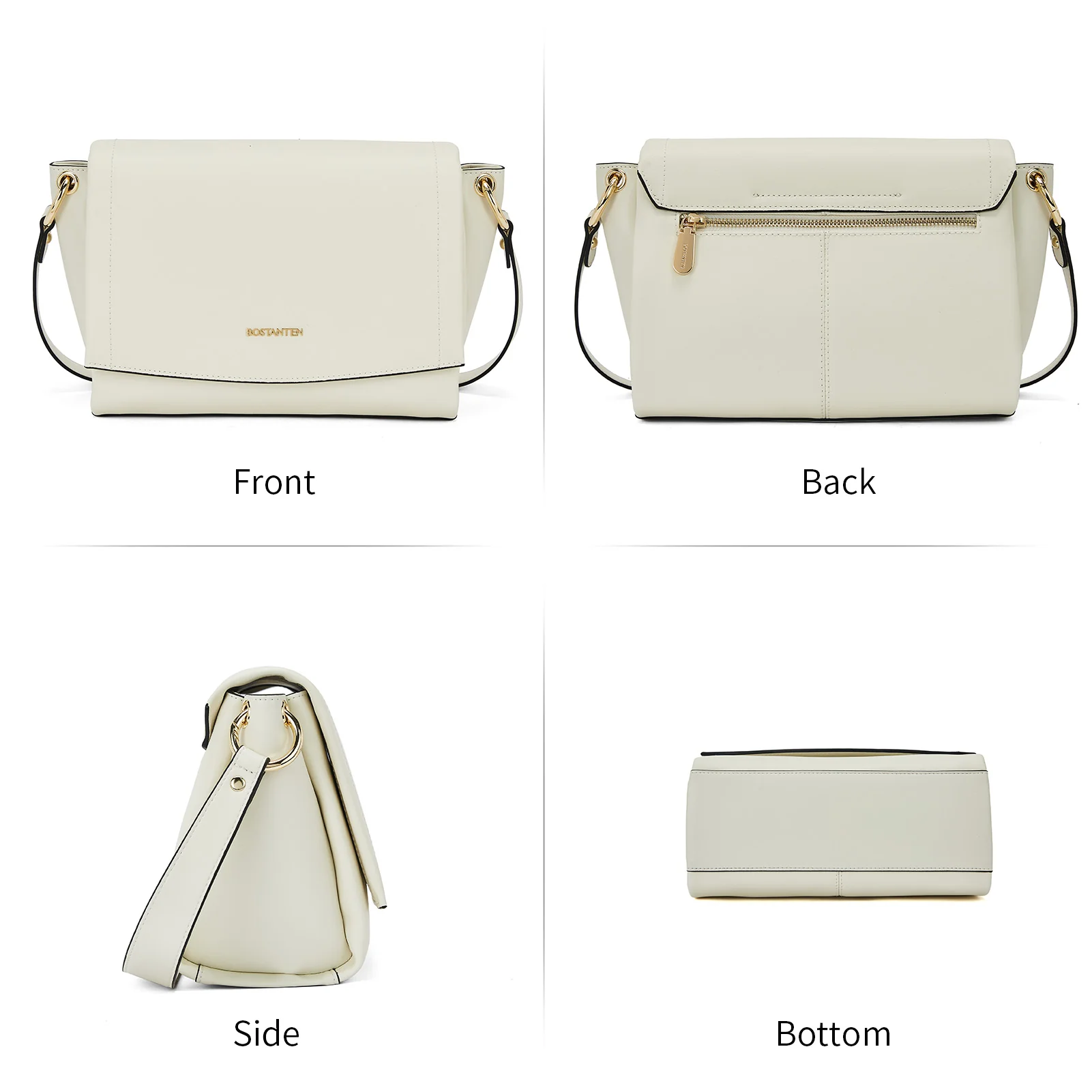 BOSTANTEN Leather Shouder Handbags Designer Women Purses Crossbody Bags with Triple Compartment - Image 3