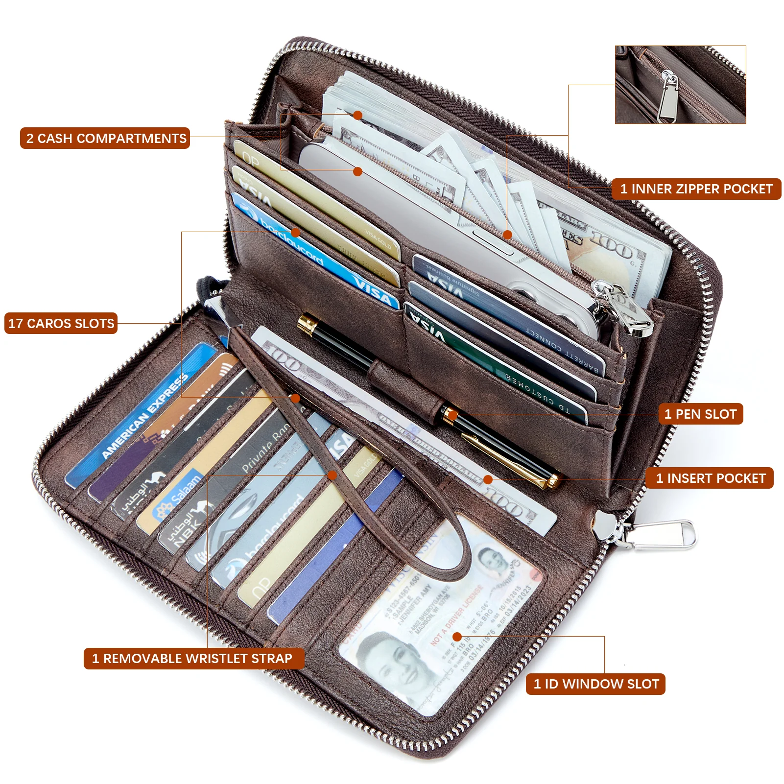 Rozenn Wallets With Checkbook Holder —— Zipper - Image 102