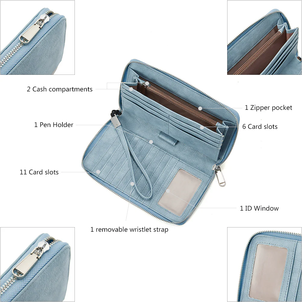 Rozenn Wallets With Checkbook Holder —— Zipper - Image 18