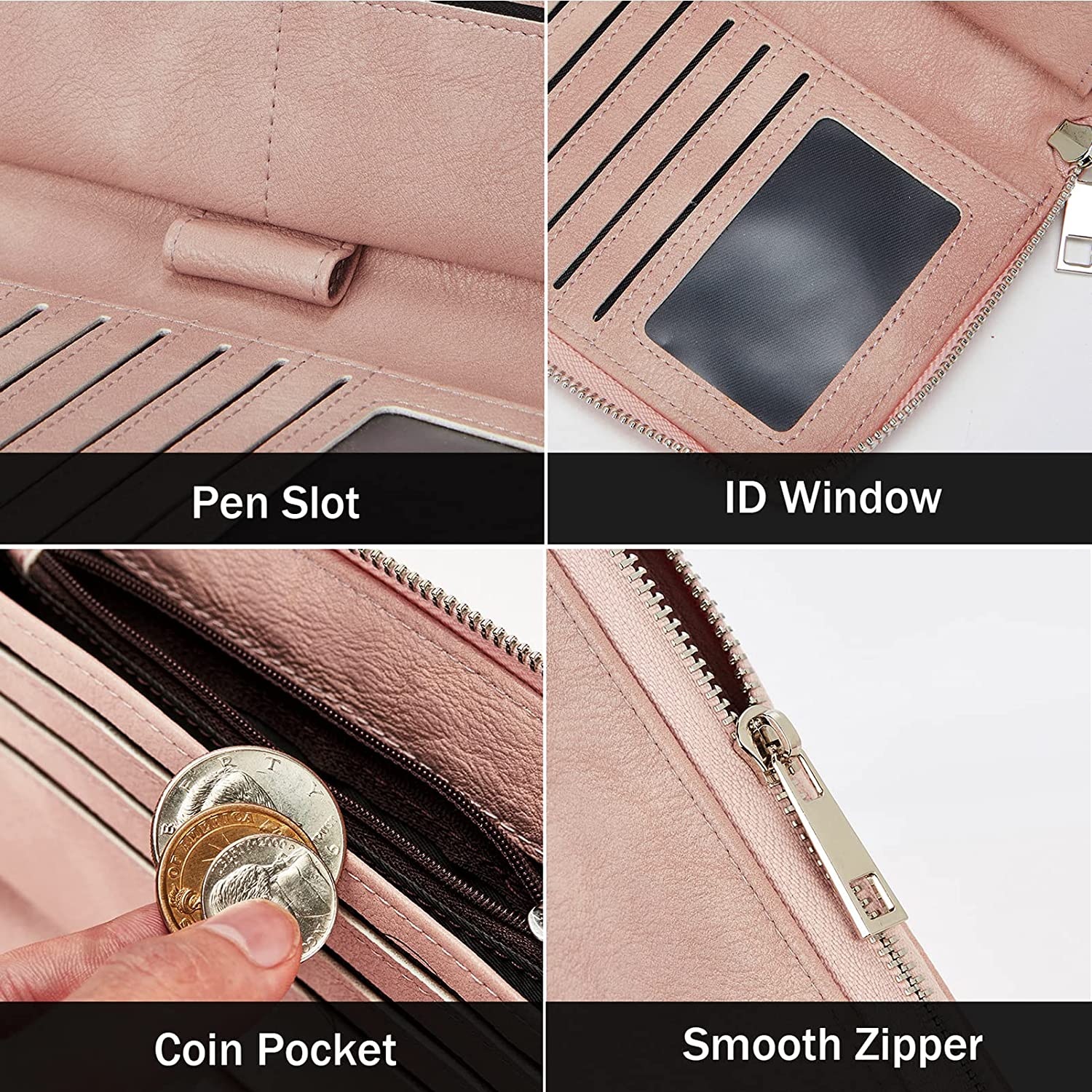 Rozenn Wallets With Checkbook Holder —— Zipper - Image 49