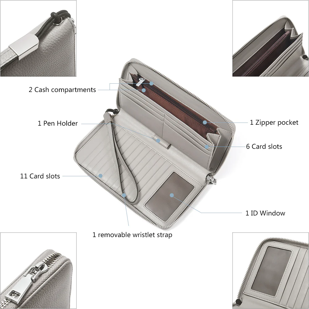 Rozenn Wallets With Checkbook Holder —— Zipper - Image 57
