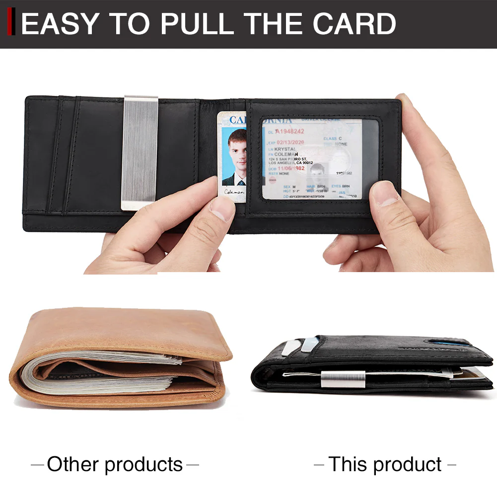 Rozenn RFID-blocking Leather Bifold Wallet for Men - Image 15