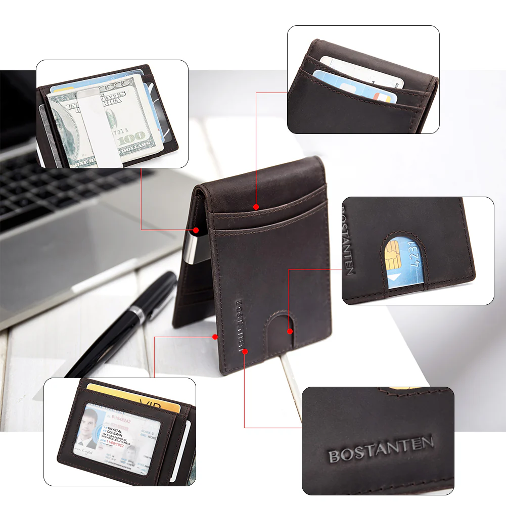 Rozenn RFID-blocking Leather Bifold Wallet for Men - Image 30