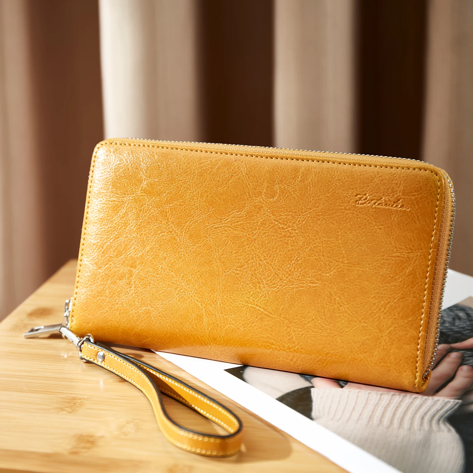 BOSTANTEN Leather Wallets for Women RFID Blocking Zip Around Credit Card Holder Phone Wristlet Clutch - Image 7