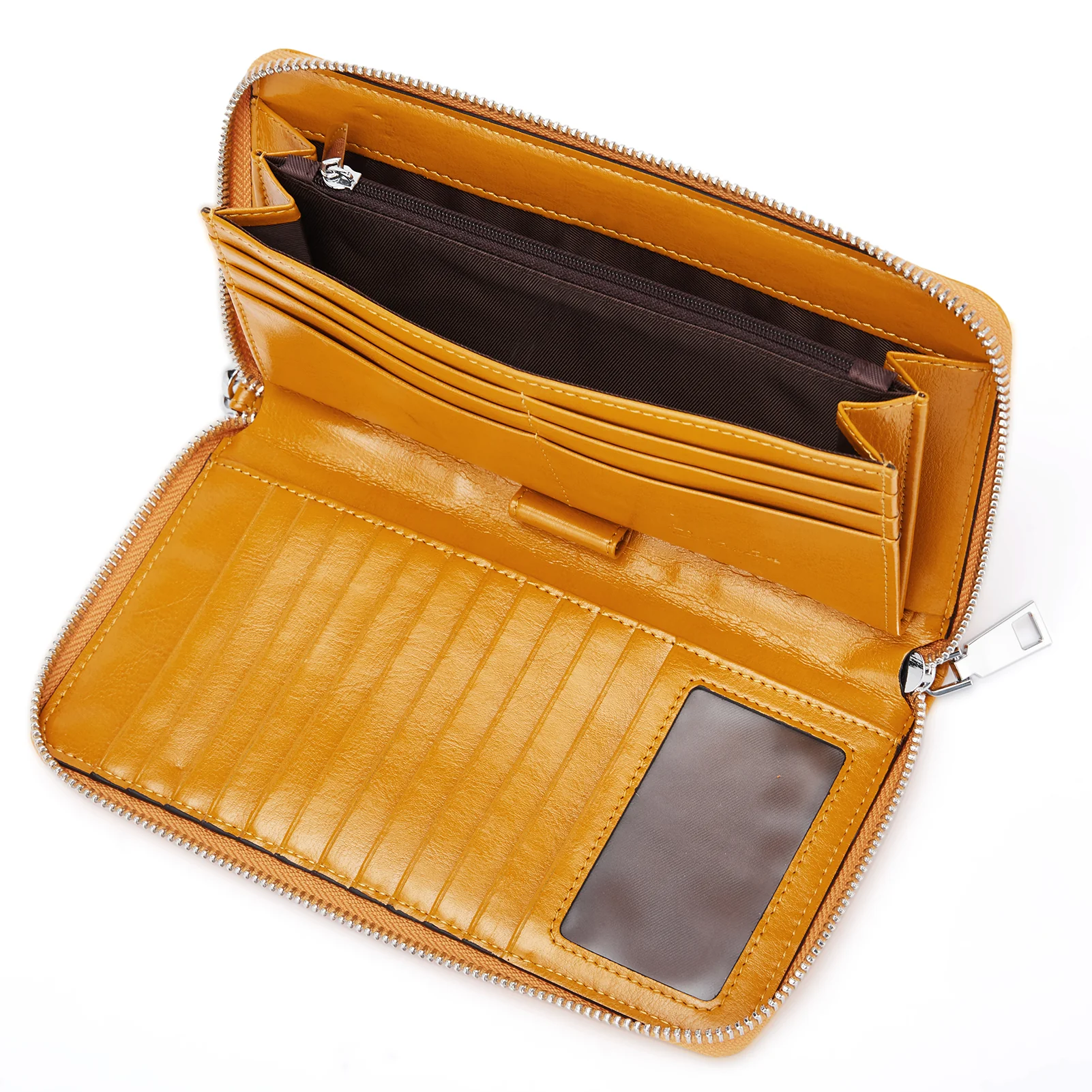 BOSTANTEN Leather Wallets for Women RFID Blocking Zip Around Credit Card Holder Phone Wristlet Clutch - Image 9