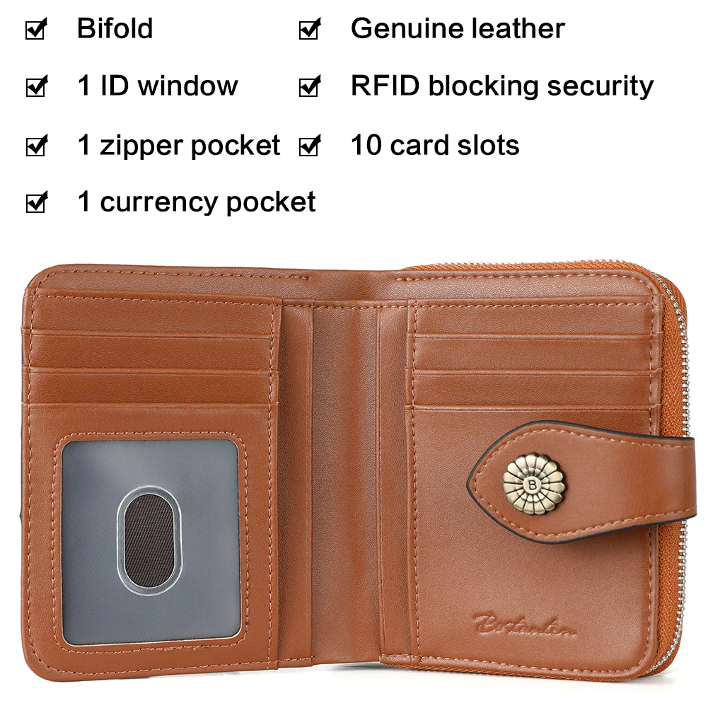 Rozenn  Full Grain Leather Money Clip Wallet —— Small Bifold - Image 19