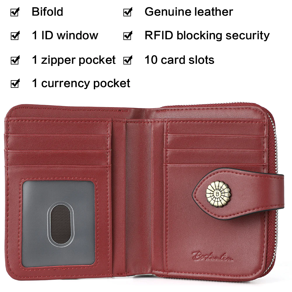 Rozenn  Full Grain Leather Money Clip Wallet —— Small Bifold - Image 3