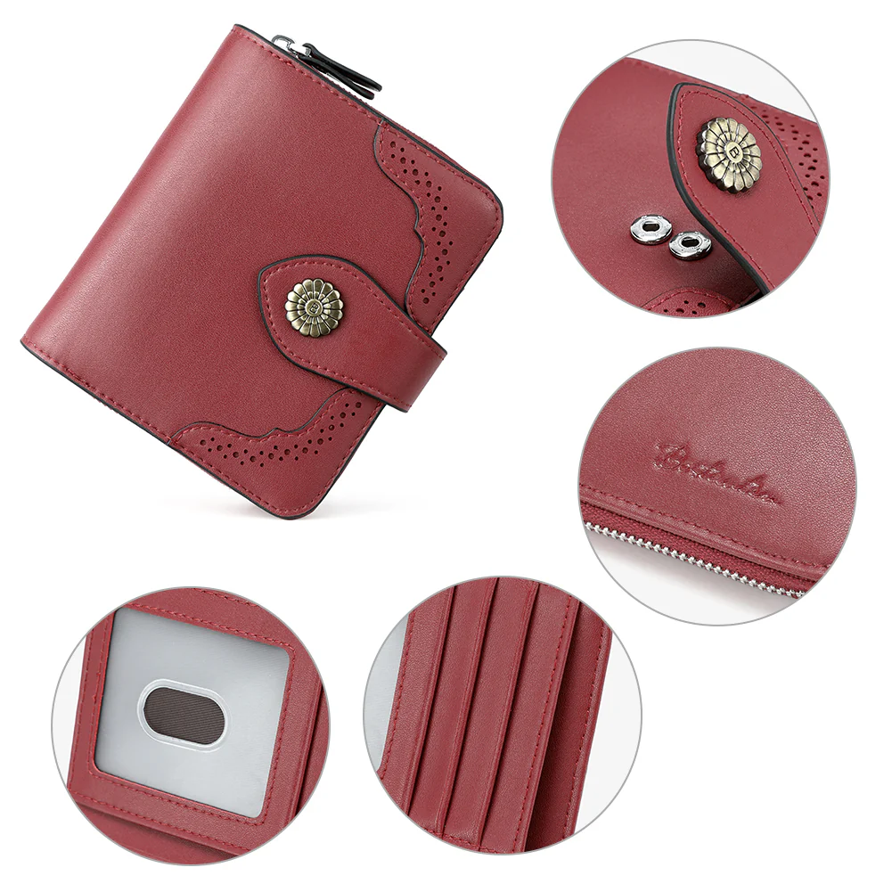 Rozenn  Full Grain Leather Money Clip Wallet —— Small Bifold - Image 5