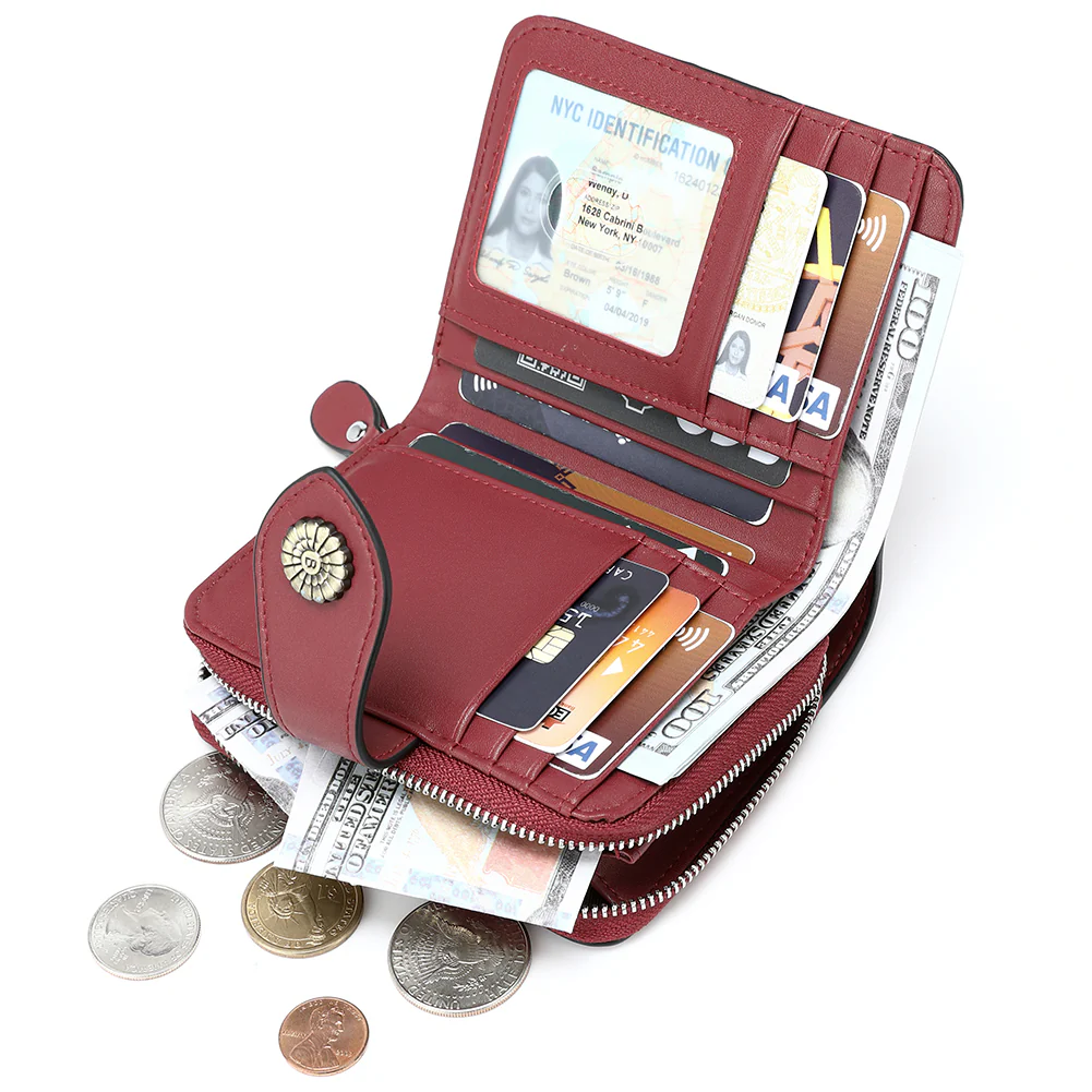 Rozenn  Full Grain Leather Money Clip Wallet —— Small Bifold - Image 7