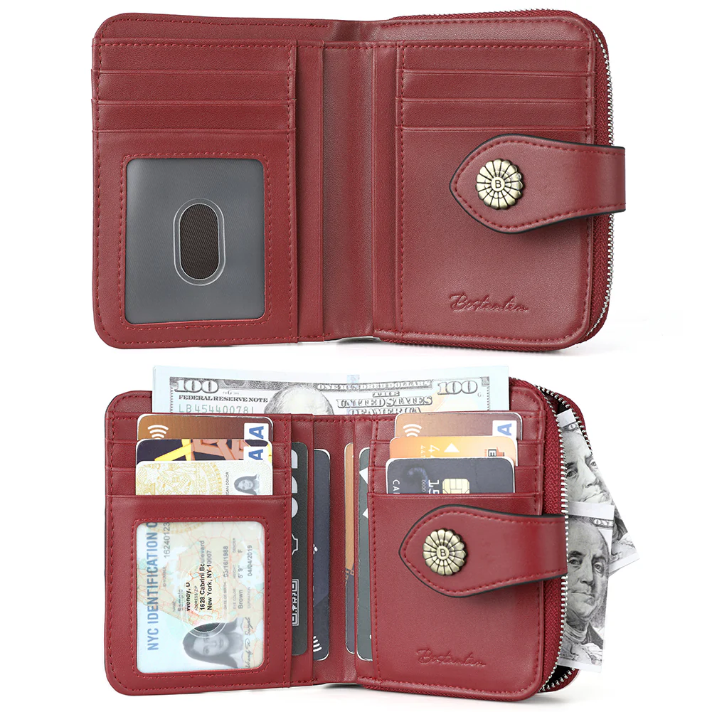 Rozenn  Full Grain Leather Money Clip Wallet —— Small Bifold - Image 8