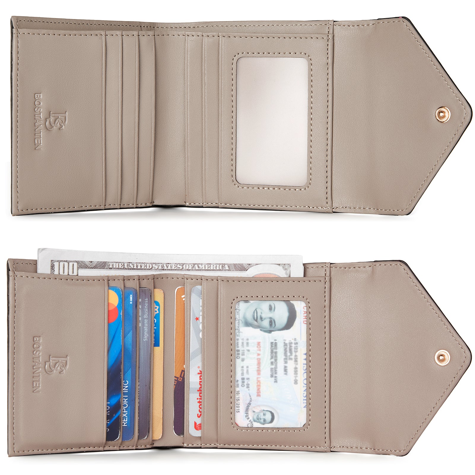 Rozenn Small Bifold Wallet with Card Case for Women in Leather - Image 13