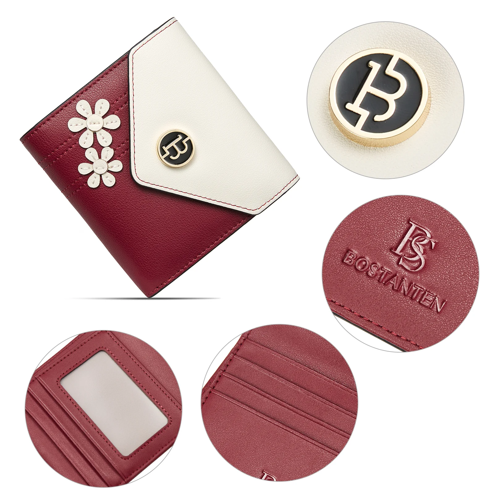 Rozenn Small Bifold Wallet with Card Case for Women in Leather - Image 3