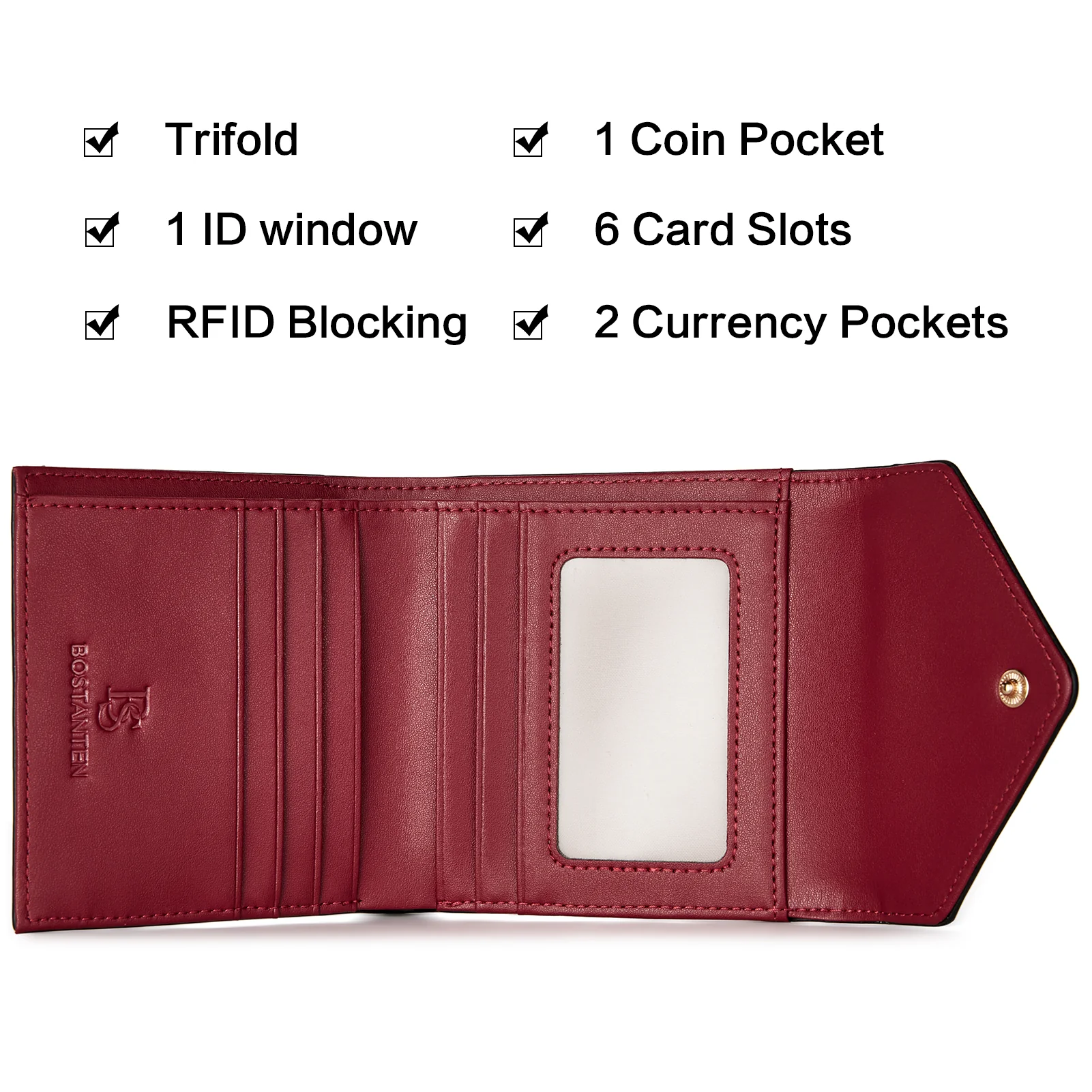 Rozenn Small Bifold Wallet with Card Case for Women in Leather - Image 6