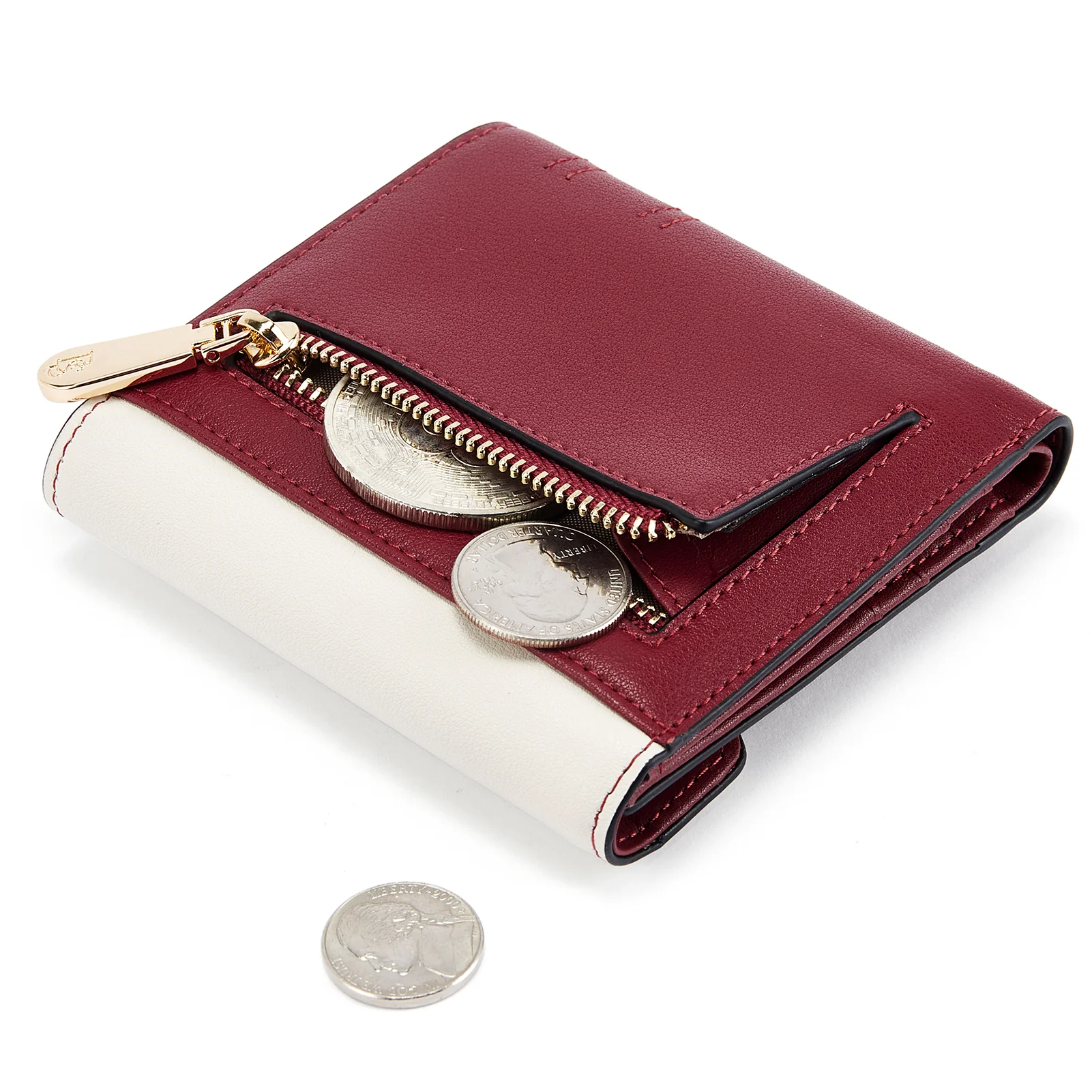 Rozenn Small Bifold Wallet with Card Case for Women in Leather - Image 9