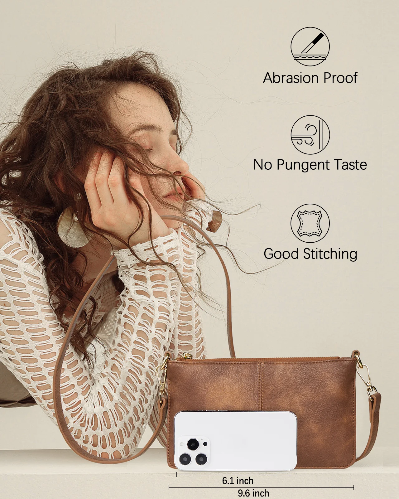 Nola  Chic and Sustainable - The Vegan Leather Envelope Clutch Purse - Image 15