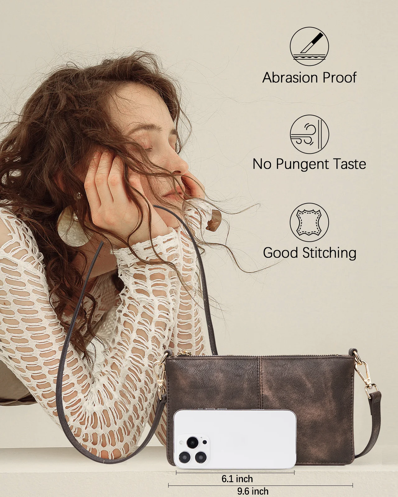 Nola  Chic and Sustainable - The Vegan Leather Envelope Clutch Purse - Image 2