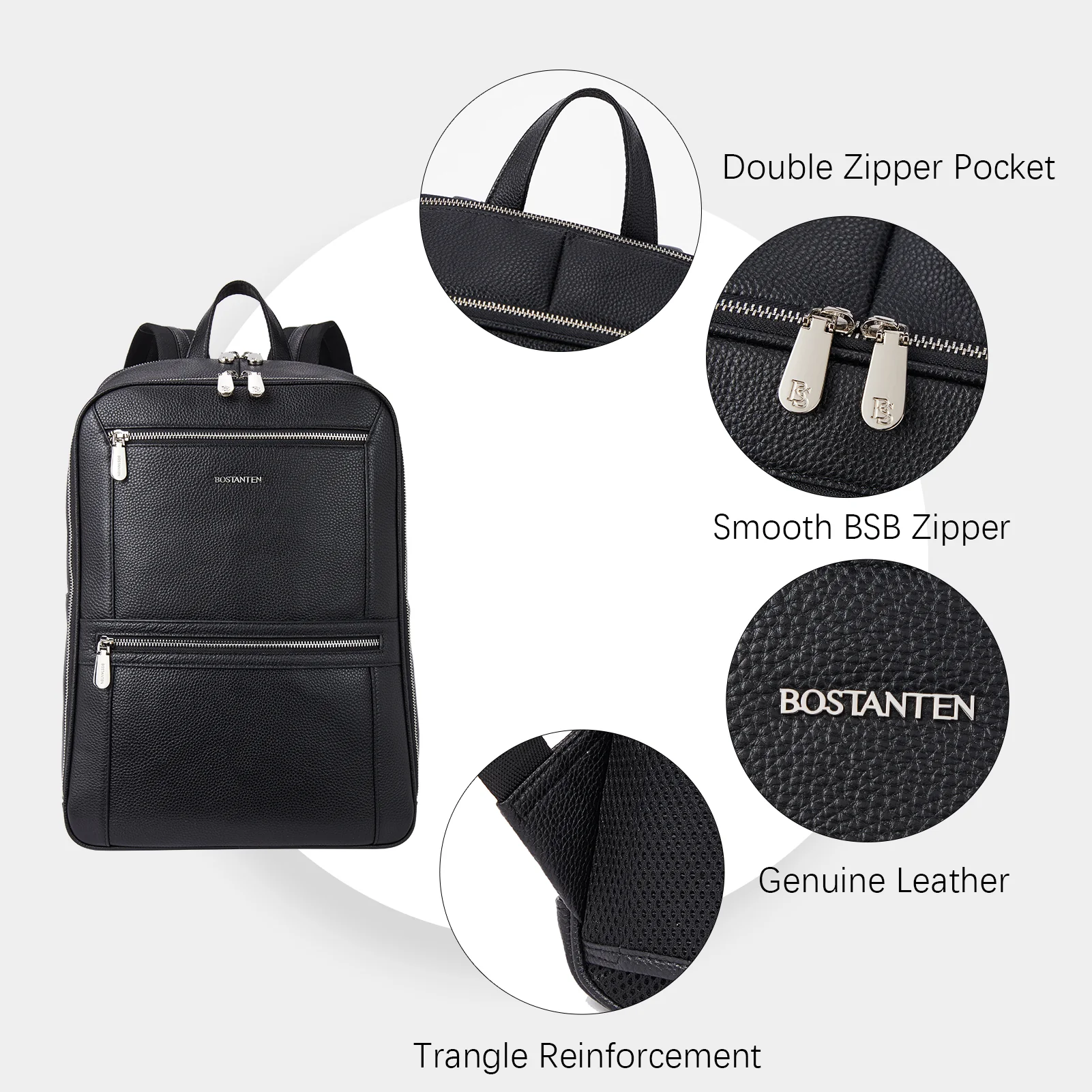 Large Men's Leather Backpack - Perfect for School and Travel - Image 7