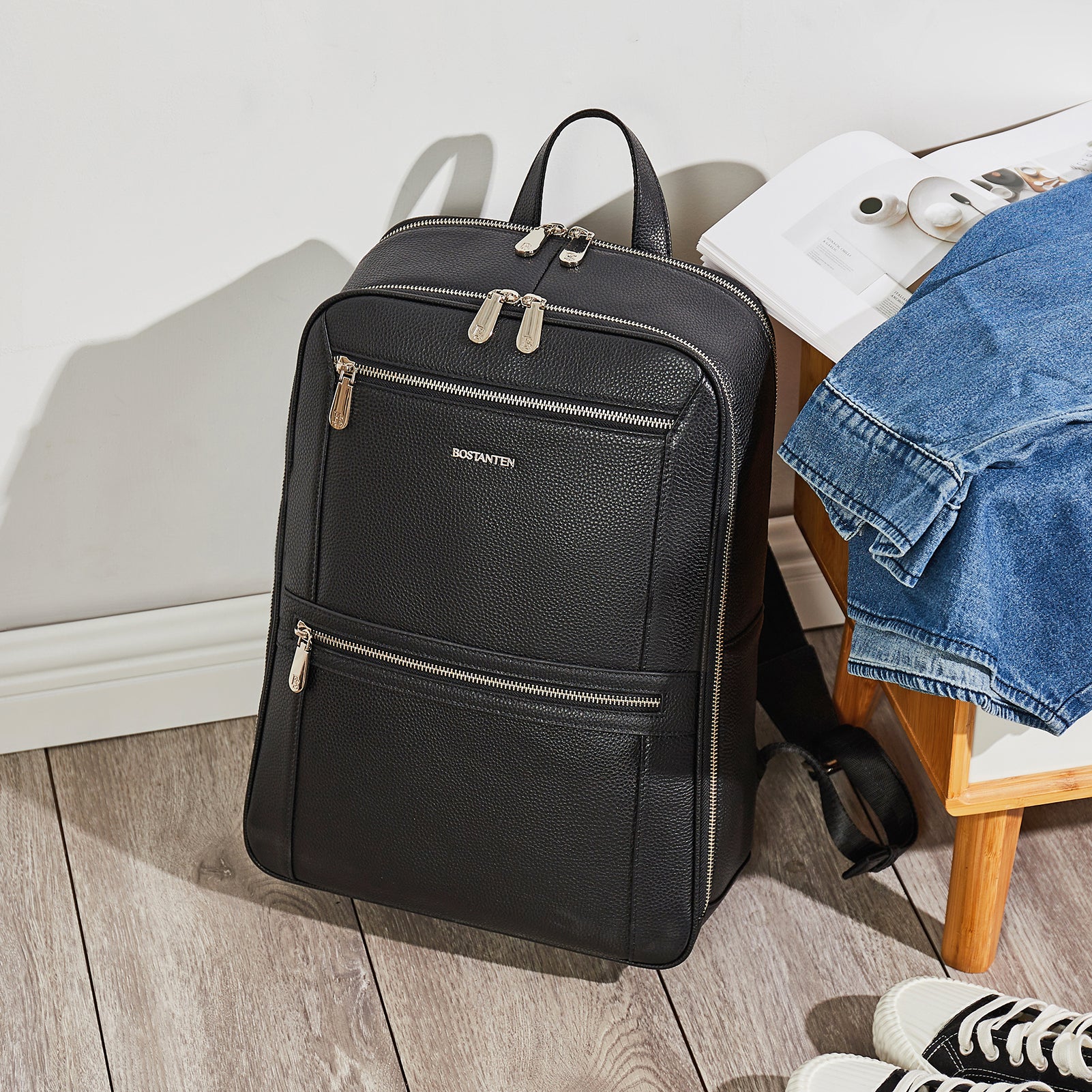 Large Men's Leather Backpack - Perfect for School and Travel - Image 8