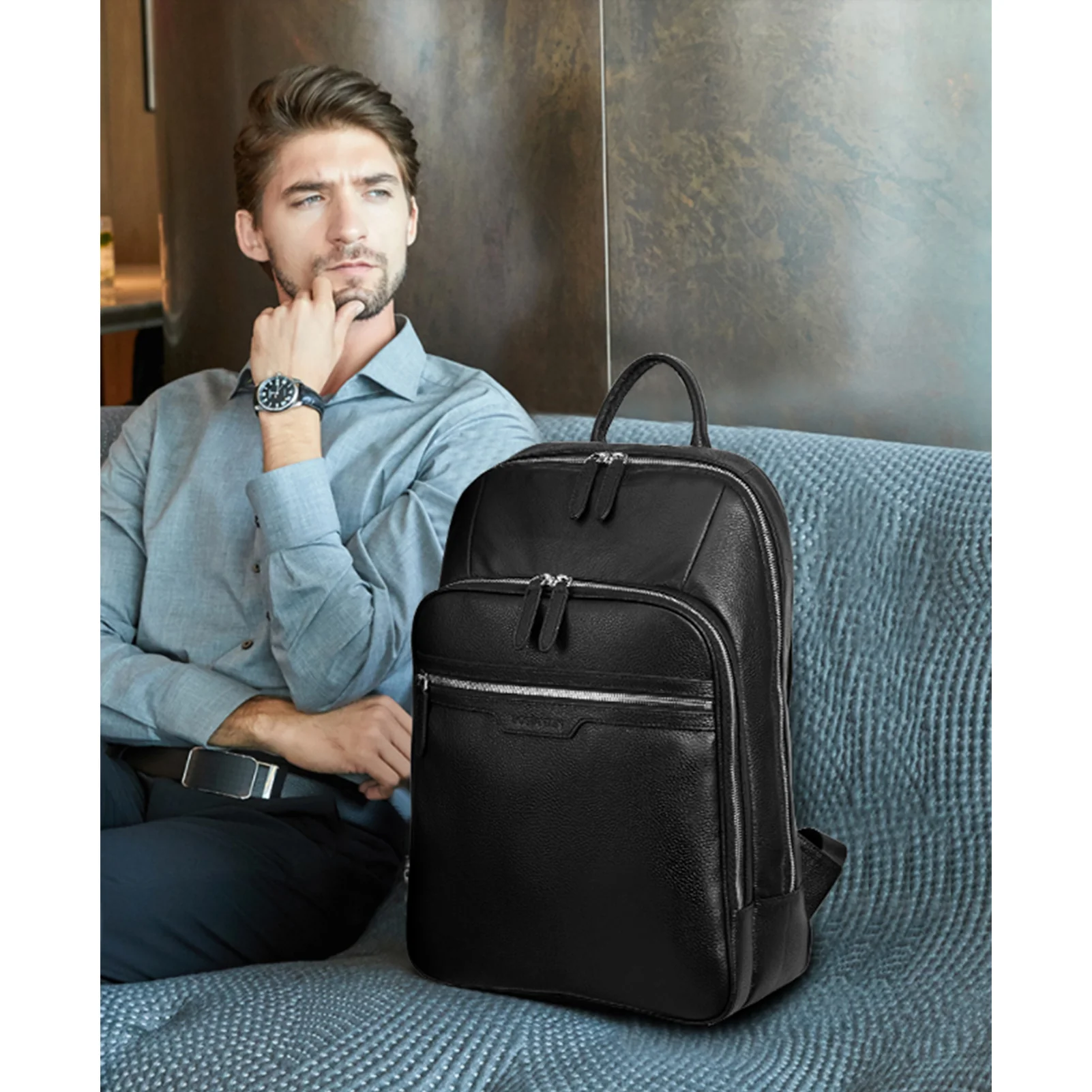 Nombongo 16'' Laptop Leather Bag — Comfortable - Image 8